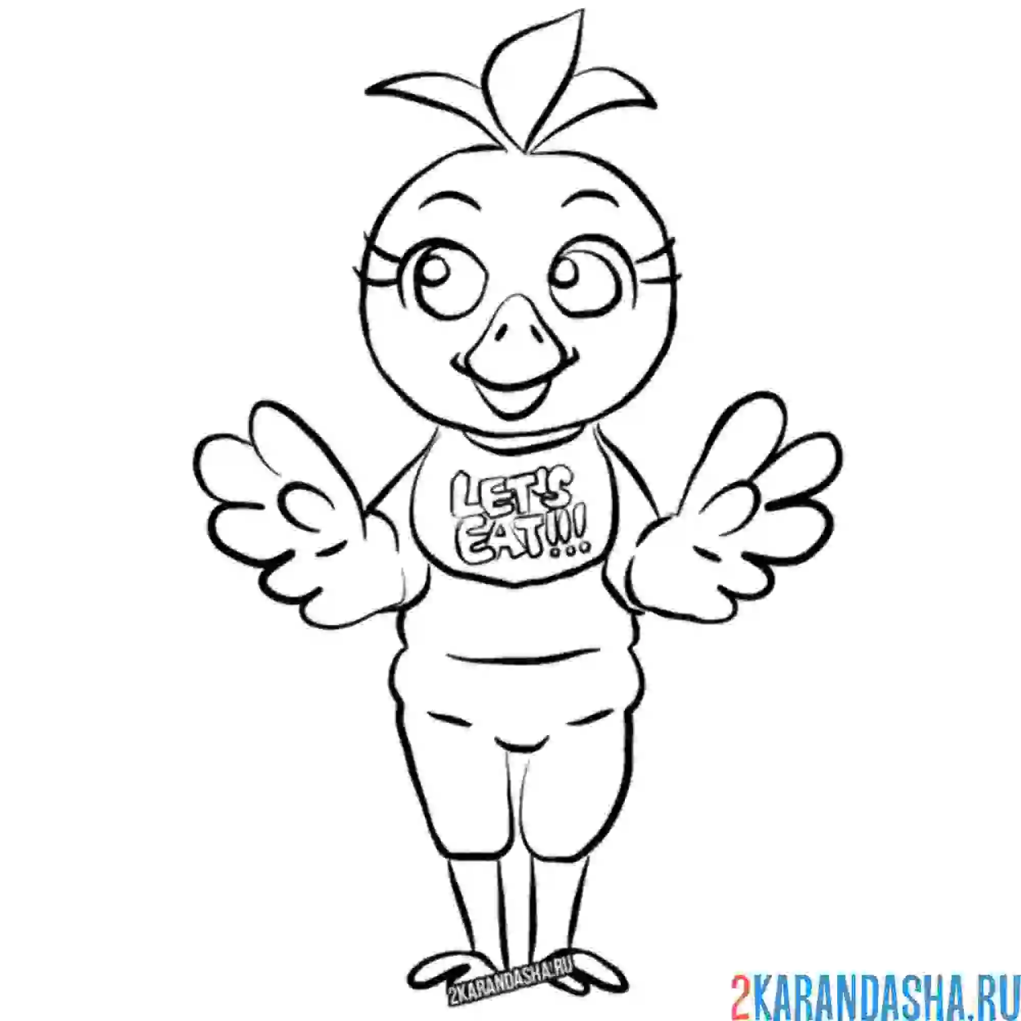 Раскраска чика персонаж аниматроник