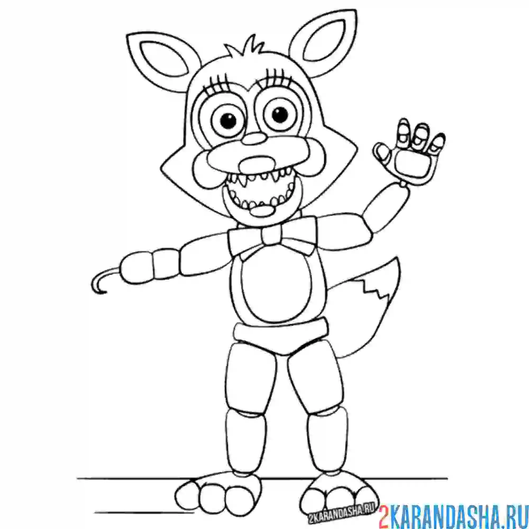 Раскраска фокси аниматроник сломанный