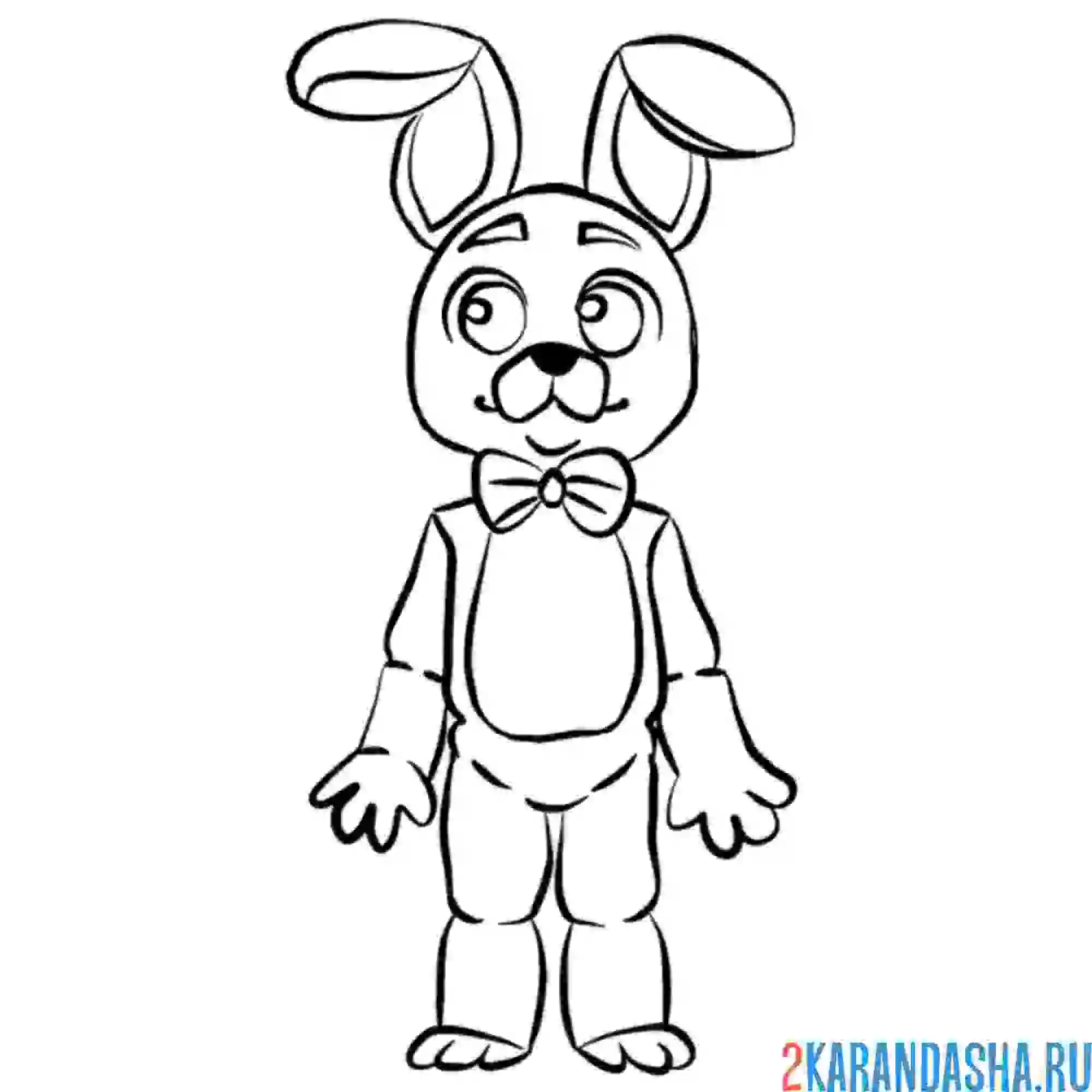 Раскраска бонни аниматроник герой персонаж