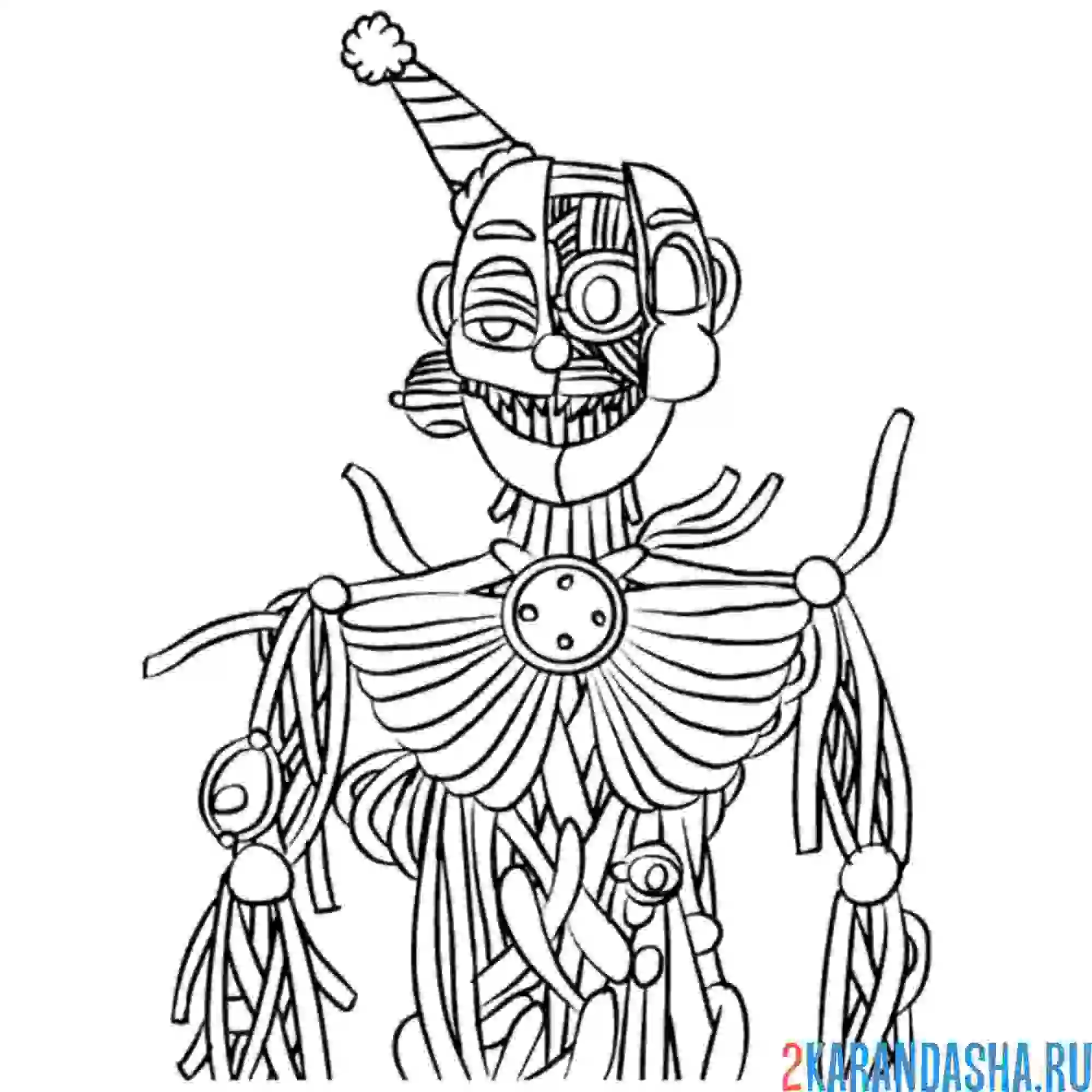 Раскраска клоун аниматроник