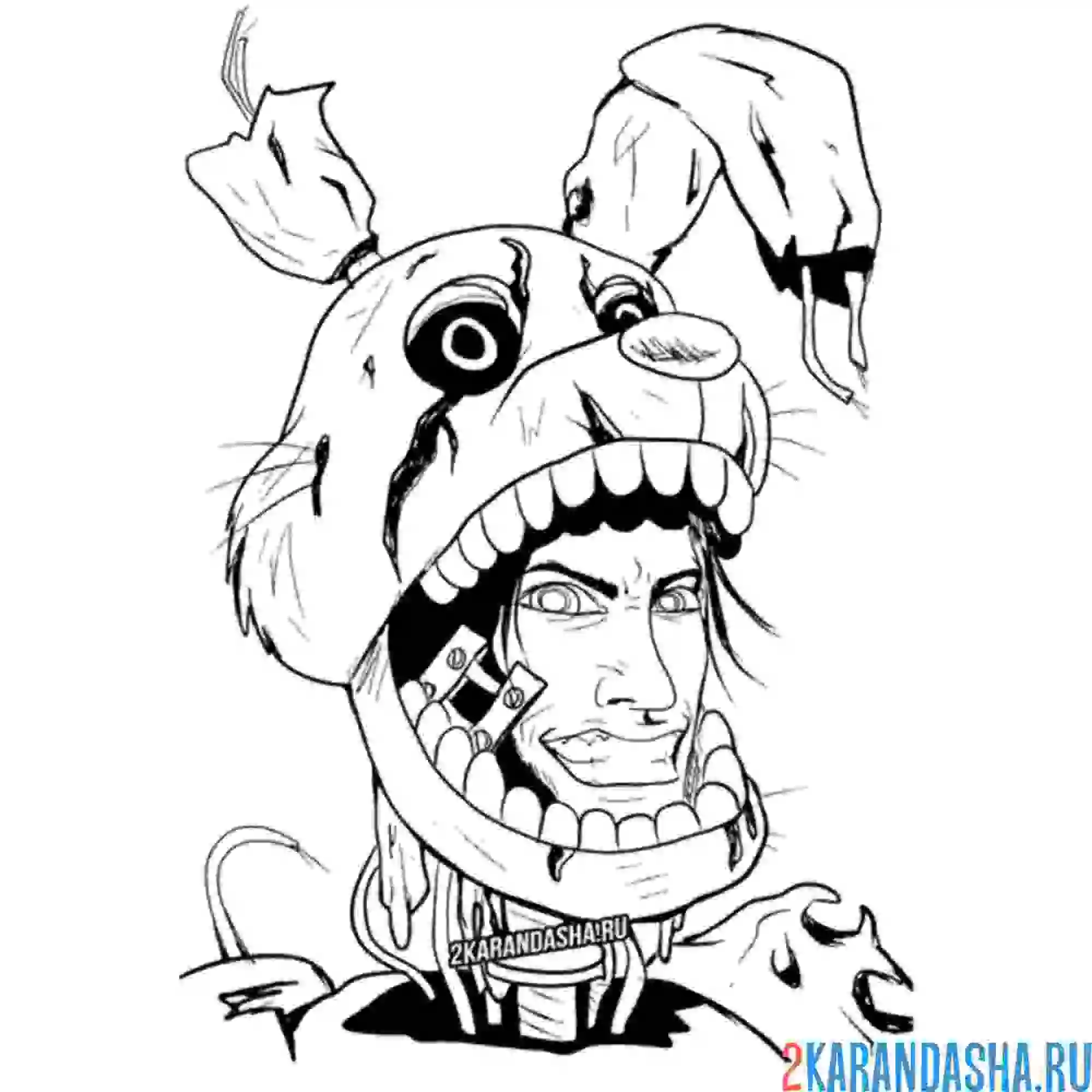 Раскраска человек в шлеме аниматроника