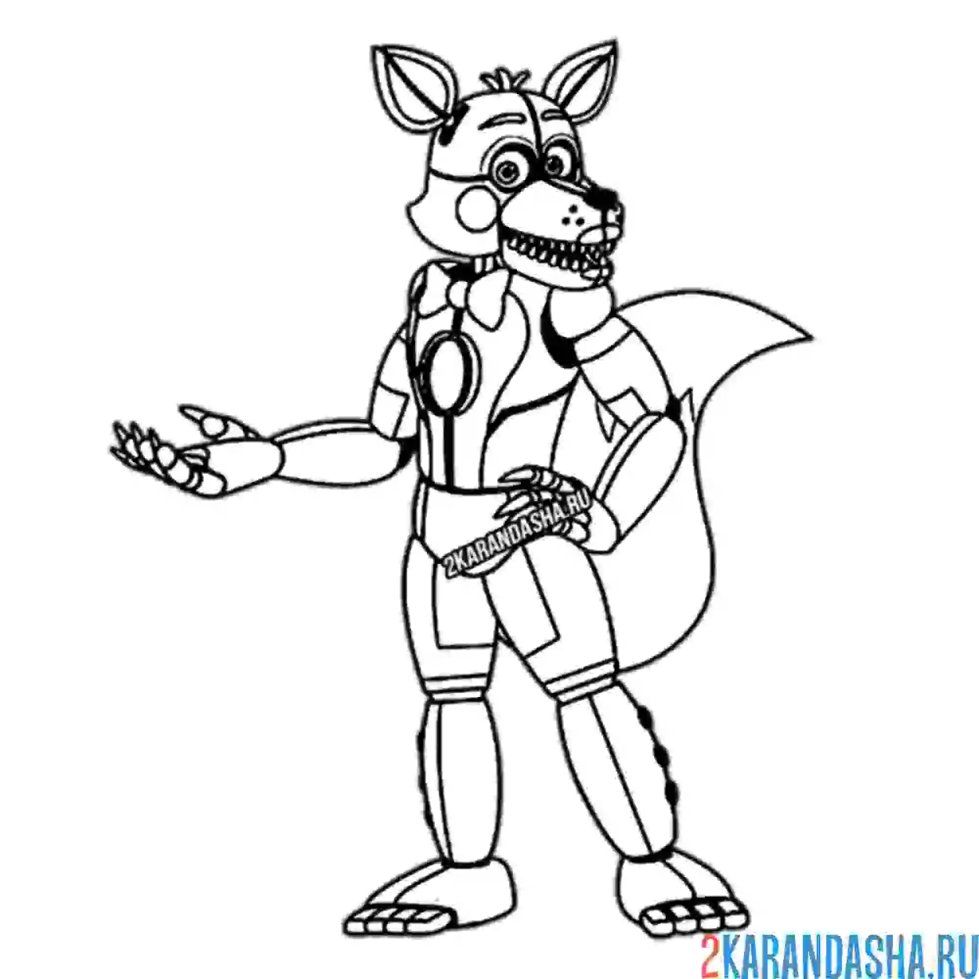 Раскраска фокси аниматроник робот