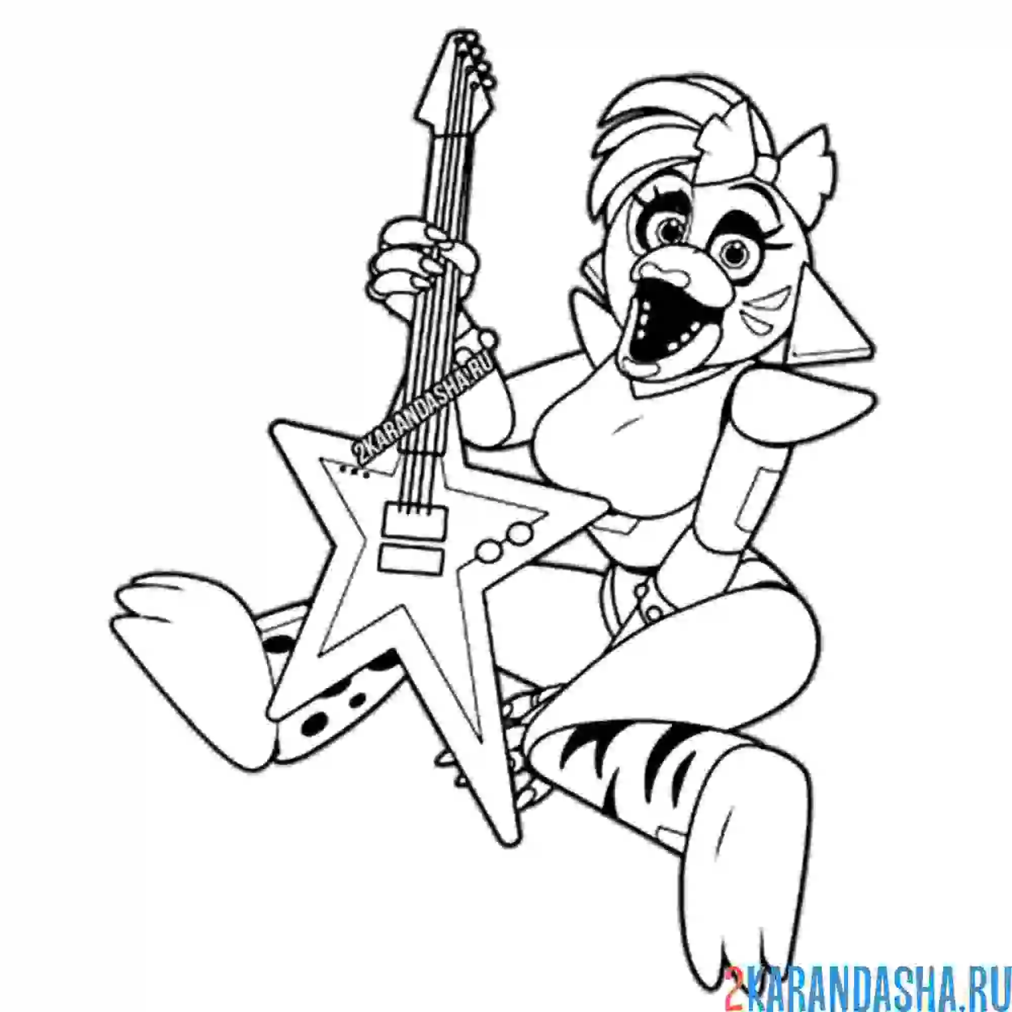 Раскраска робот аниматроник чика