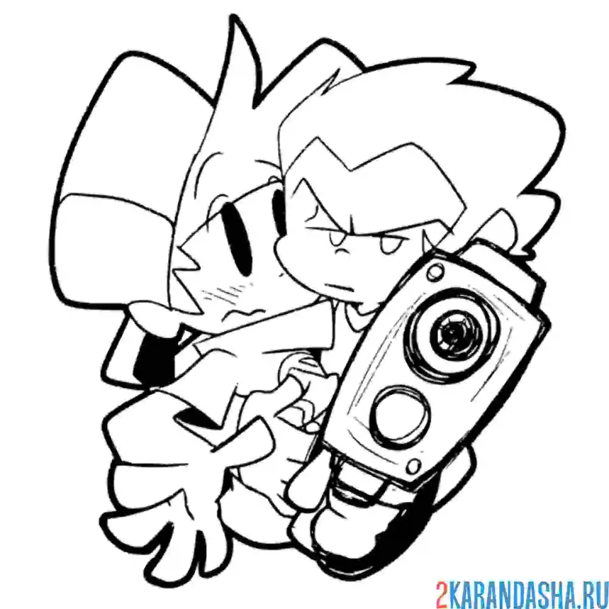 Раскраска friday night funkin баттл против