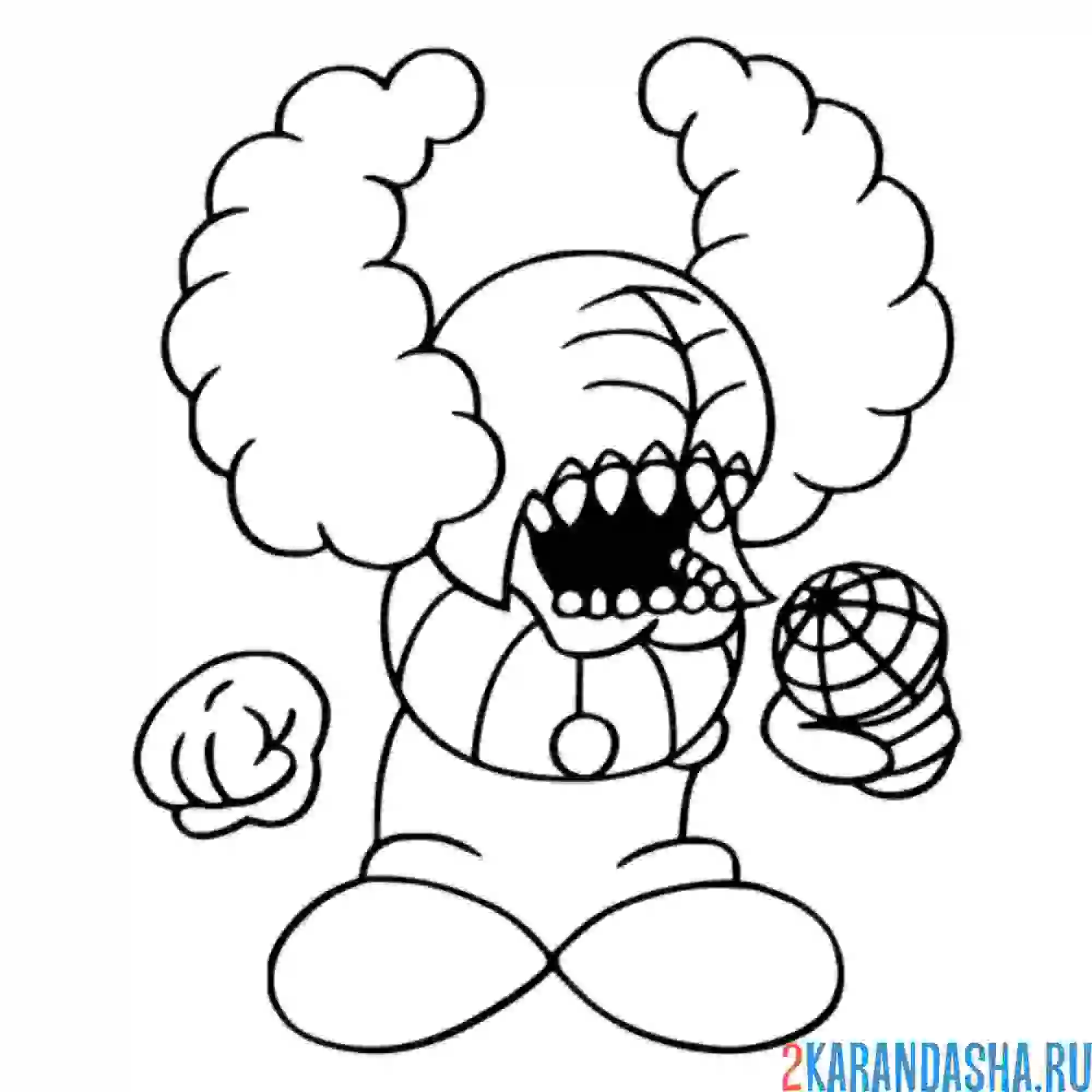 Раскраска клоун friday night funkin