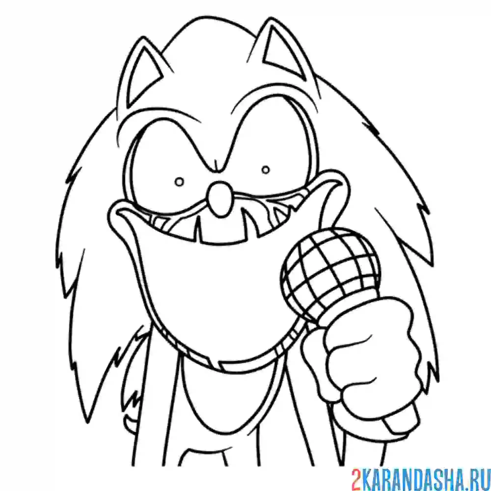 Раскраска рэпер соник friday night funkin