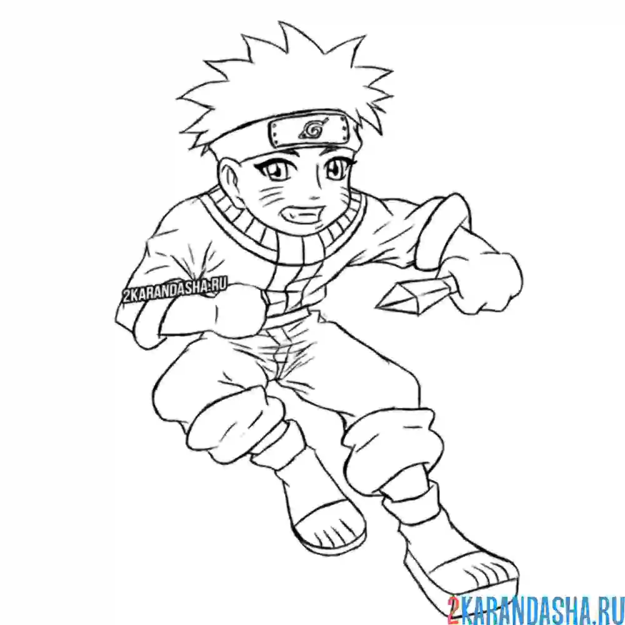 Раскраска наруто боец учится