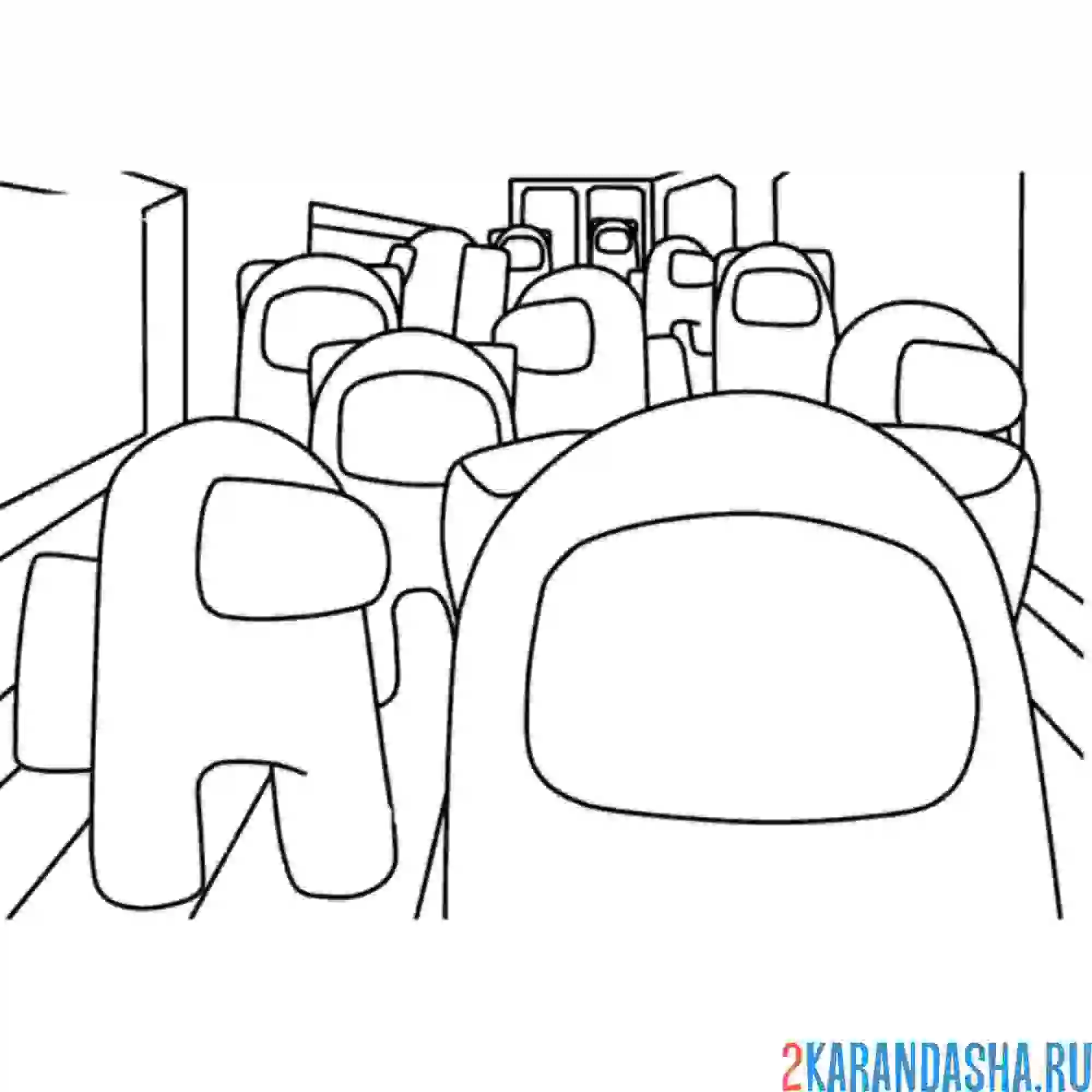 Раскраска амонг ас экипаж ждет задание