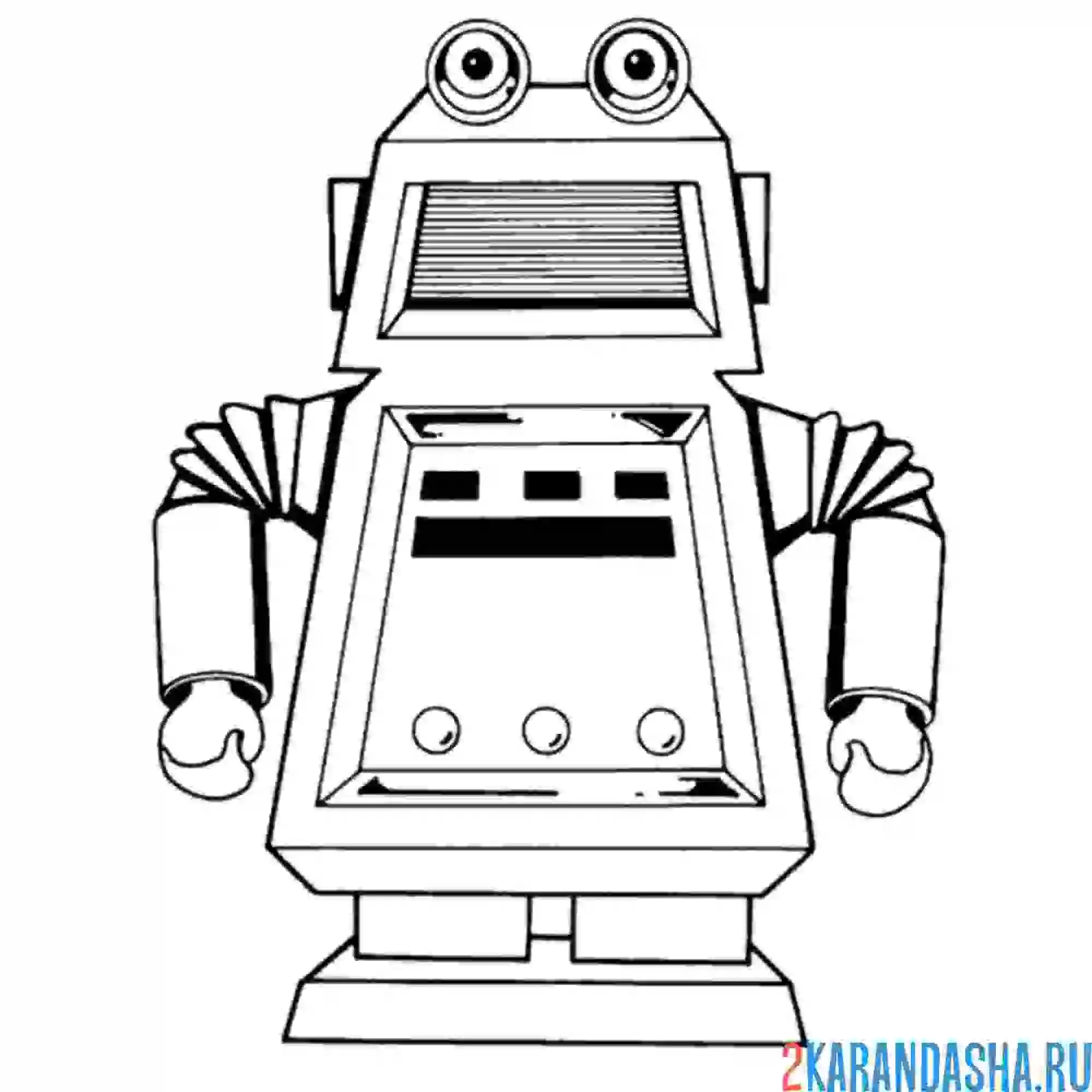 Раскраска робот-магнитофон