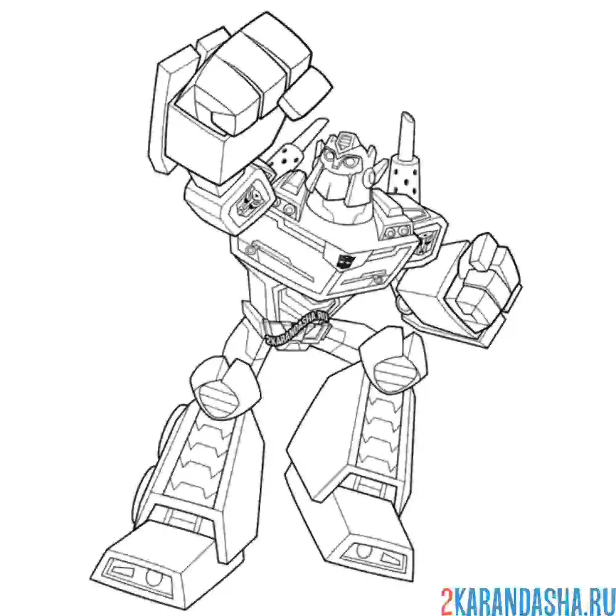 Раскраска сильный автобот