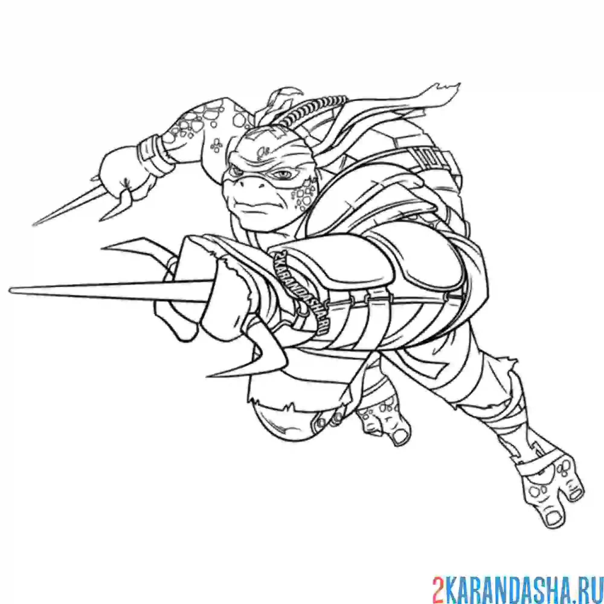Раскраска рафаэль черепашки-ниндзя