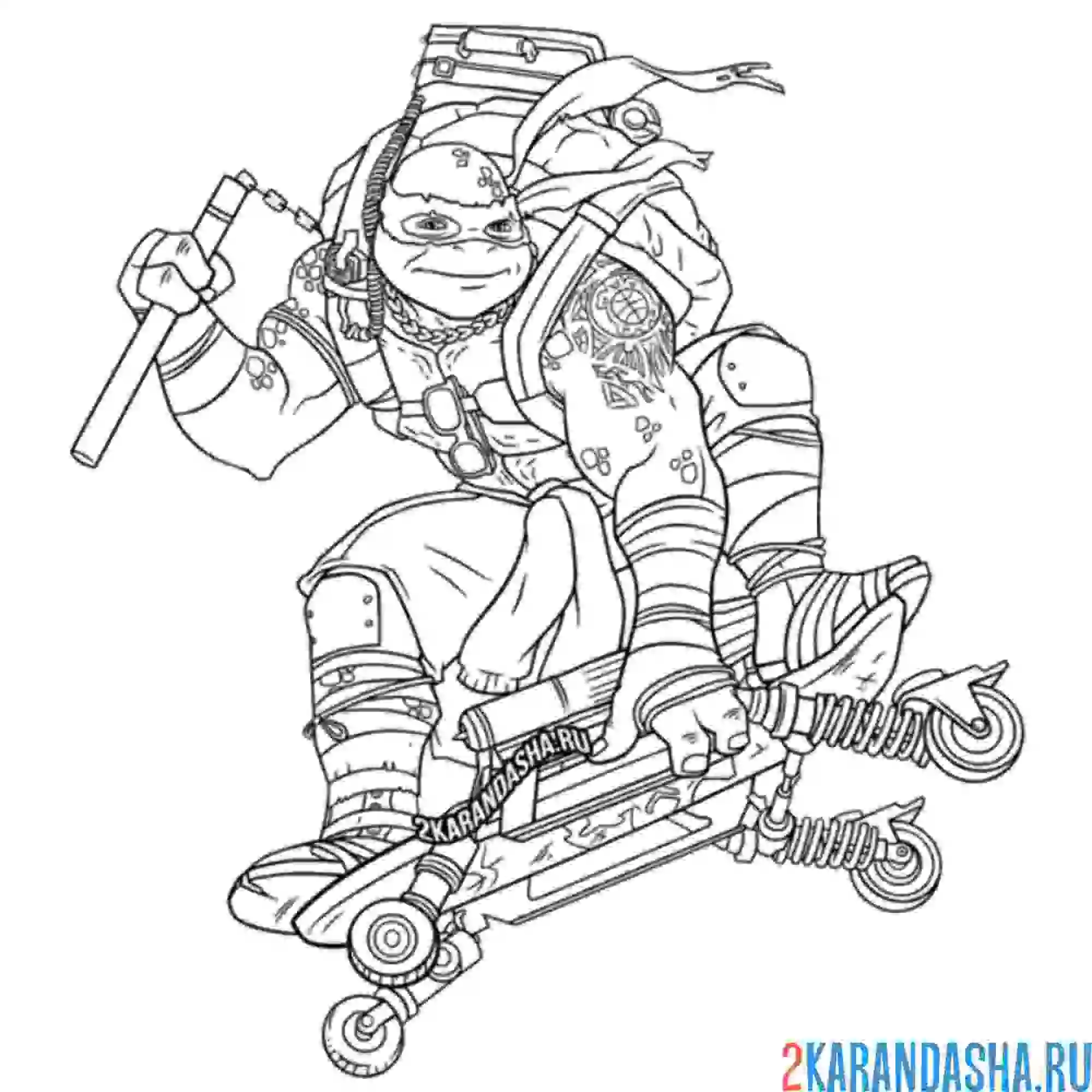 Раскраска микеланджело черепашки-ниндзя