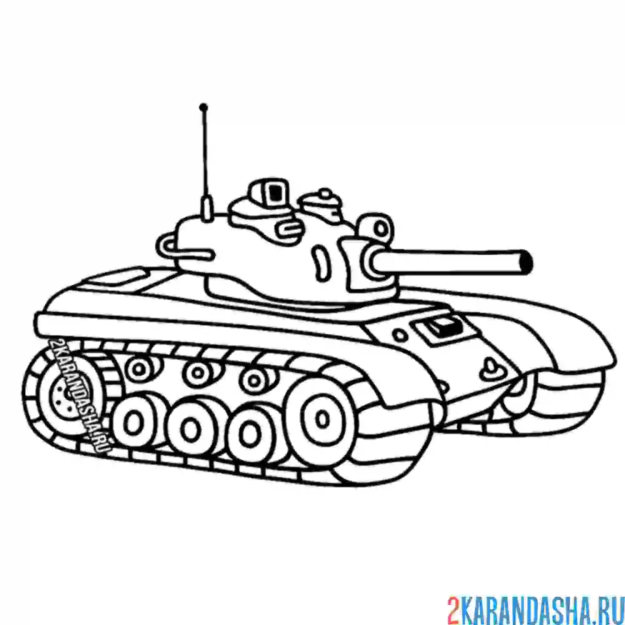 Раскраска небольшой танк