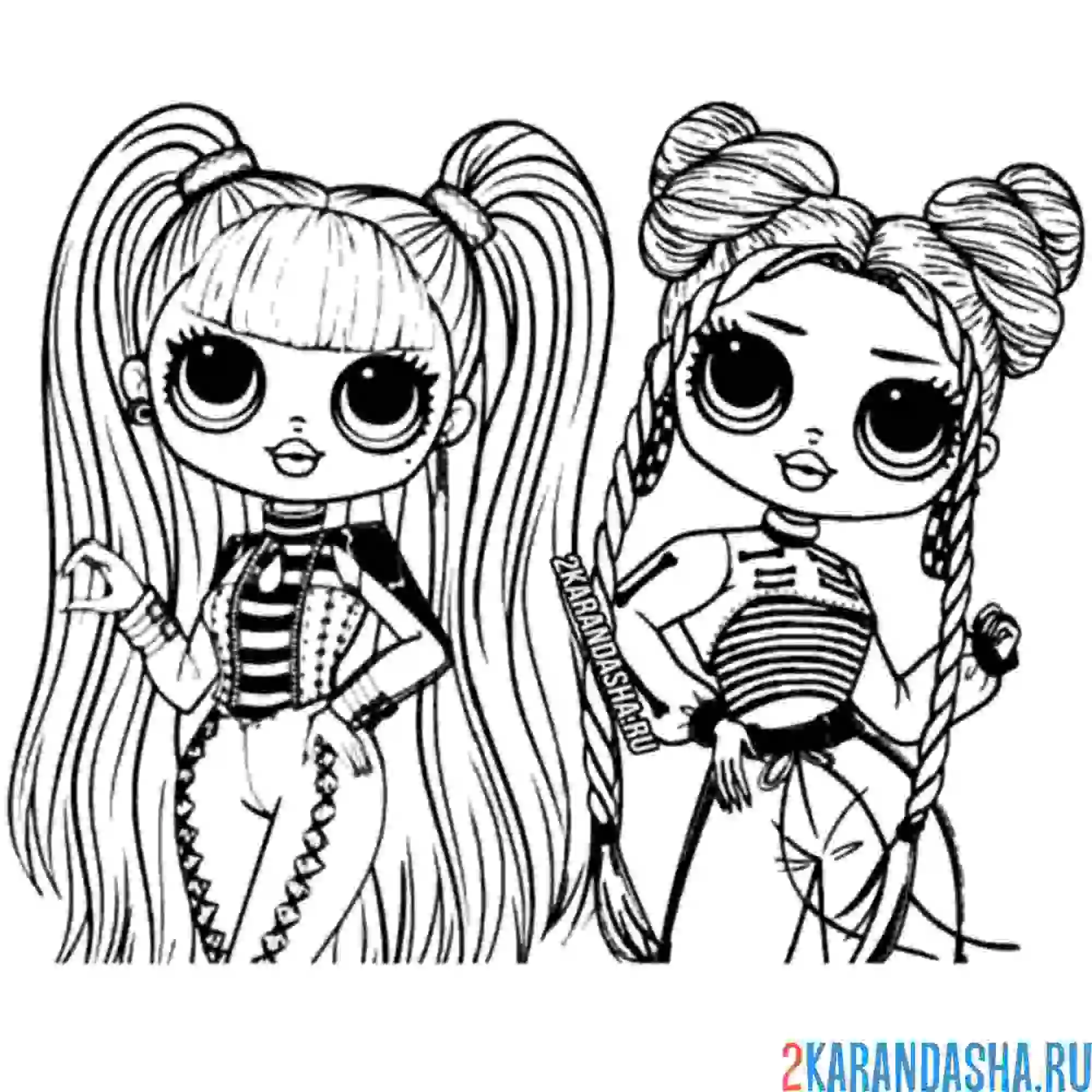 Раскраска подружки лол омг