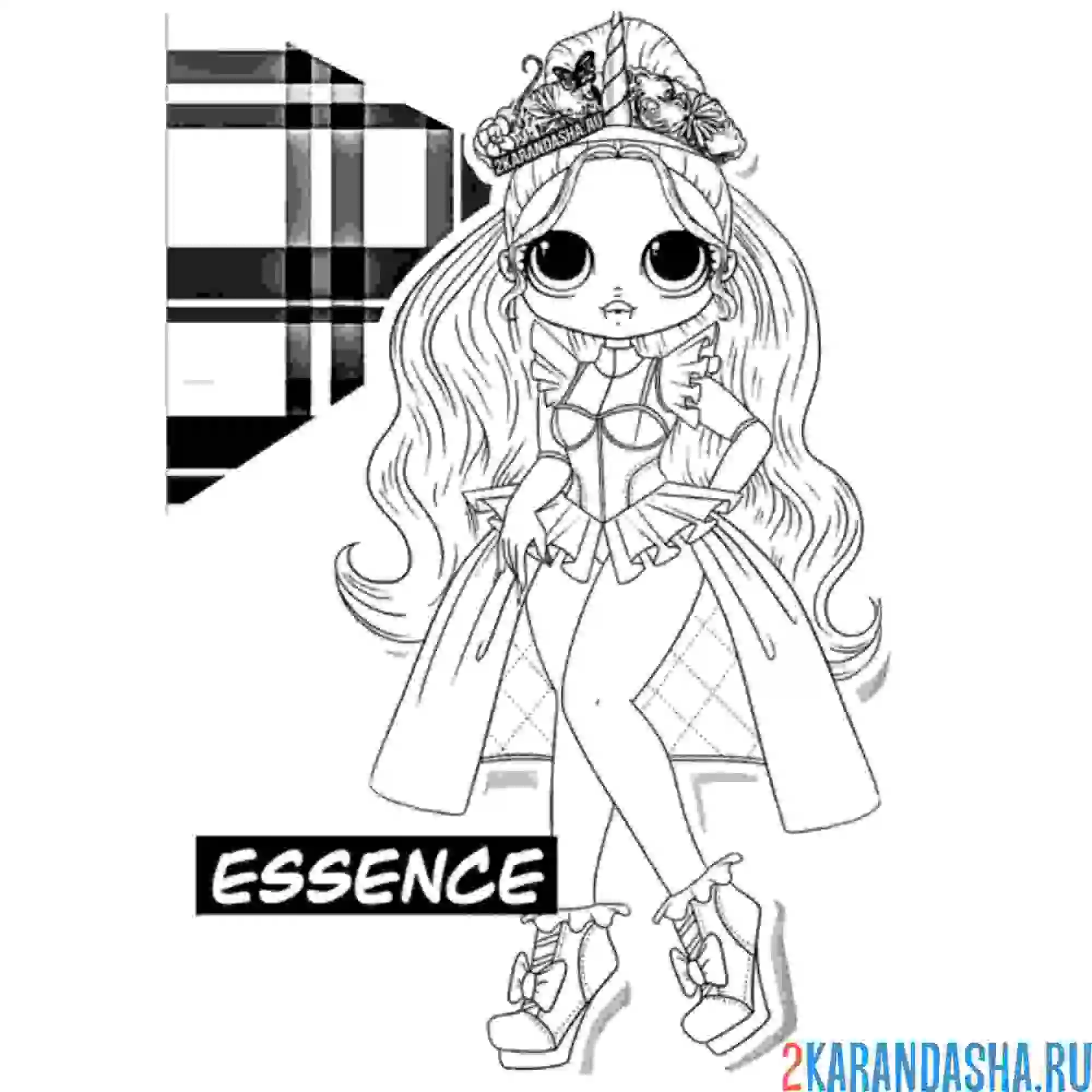 Раскраска лол омг в пышном платье
