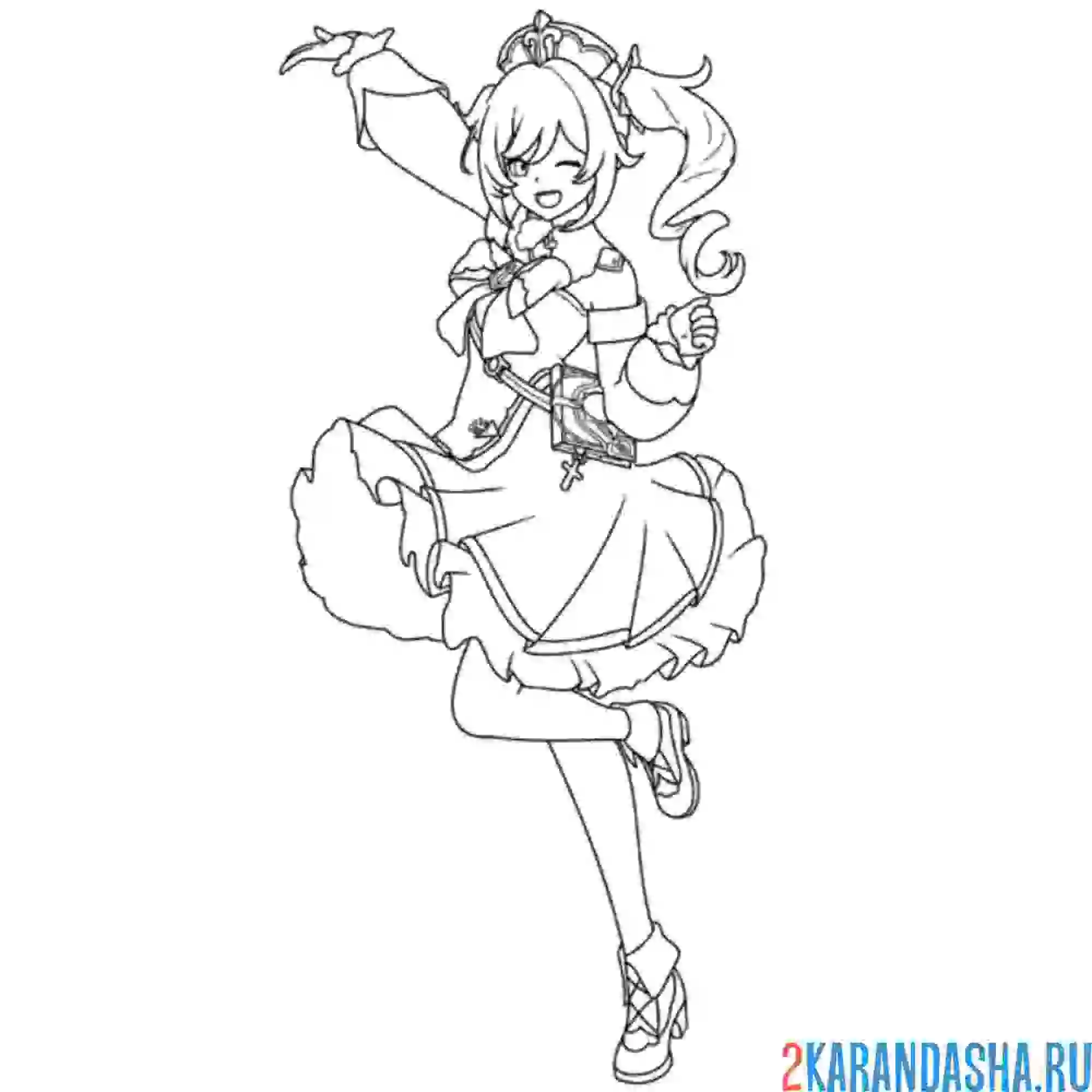 Раскраска геншин импакт барбара