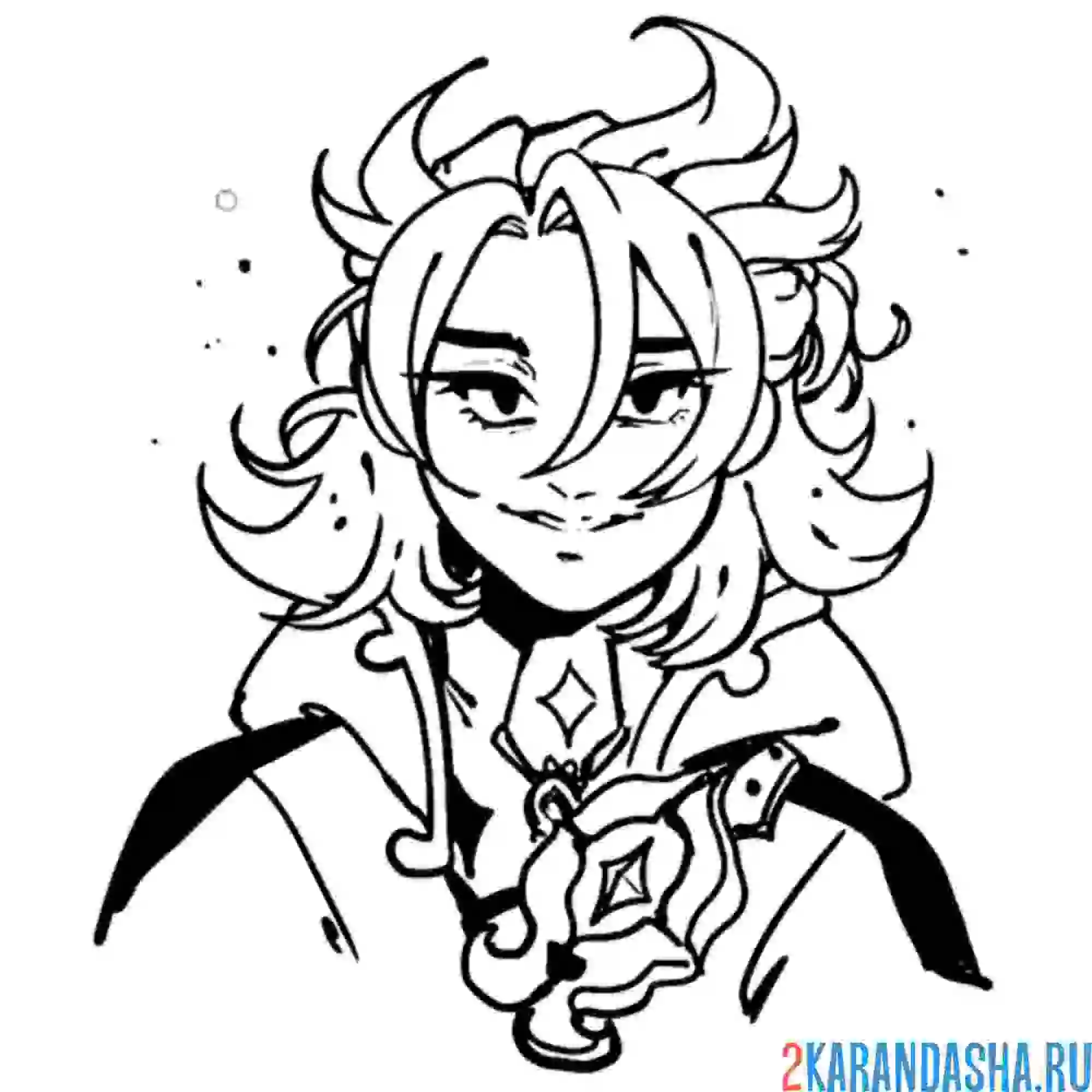 Раскраска геншин импакт еще один персонаж