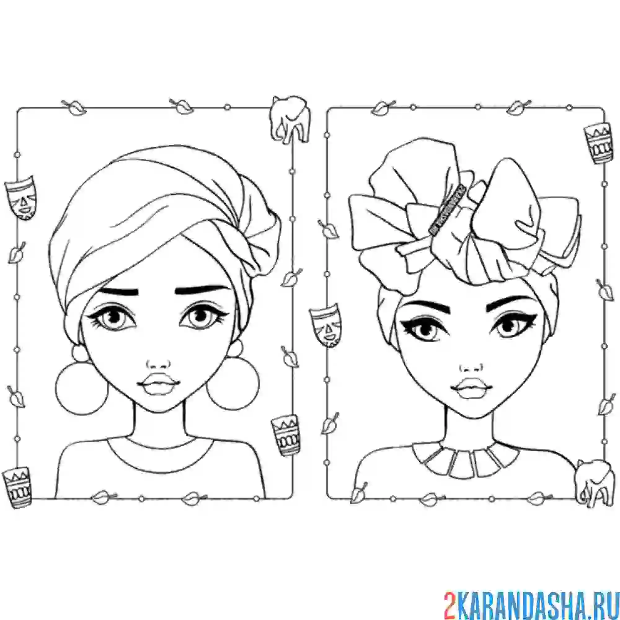Раскраска модели для визажа