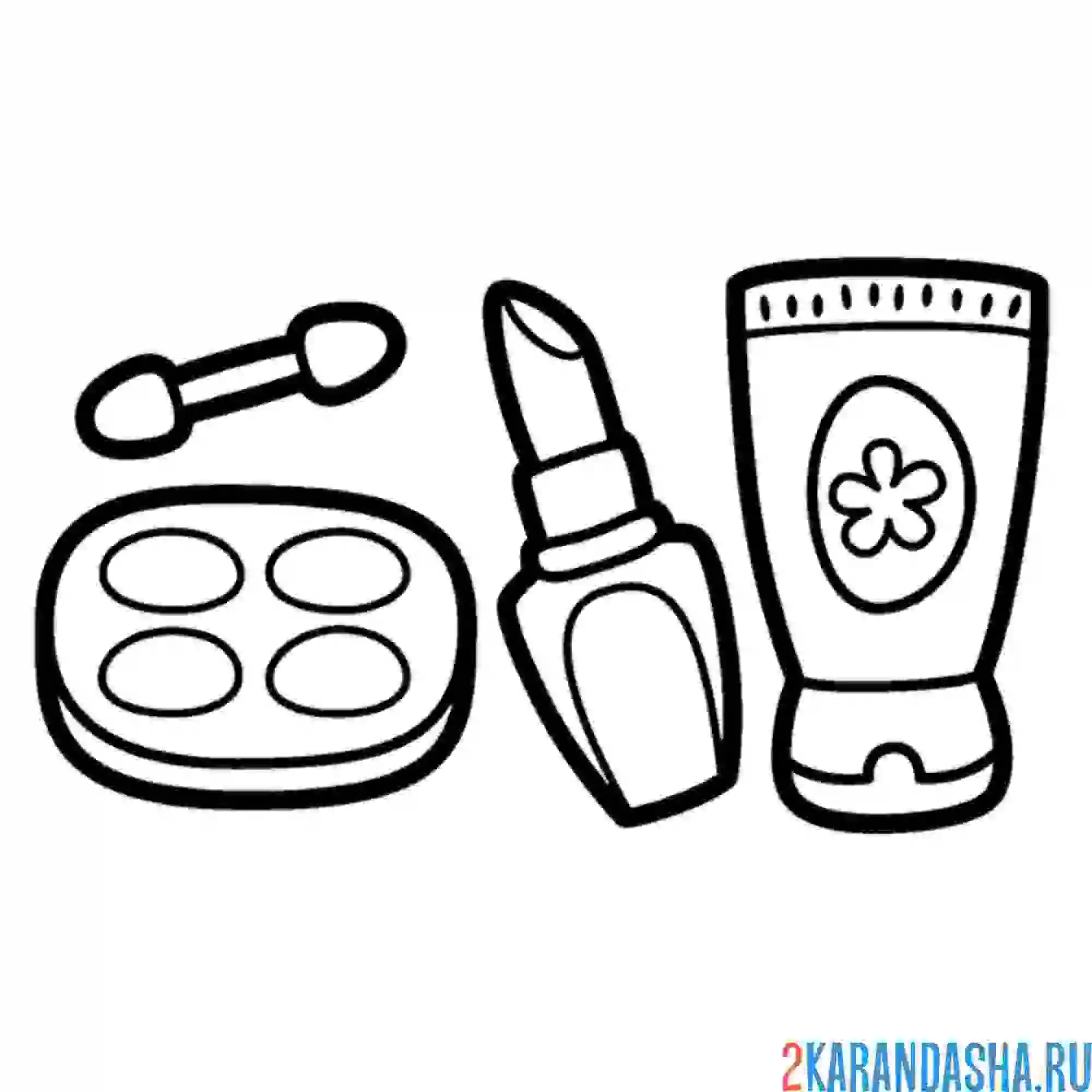 Раскраска тени, губная помада и крем для рук