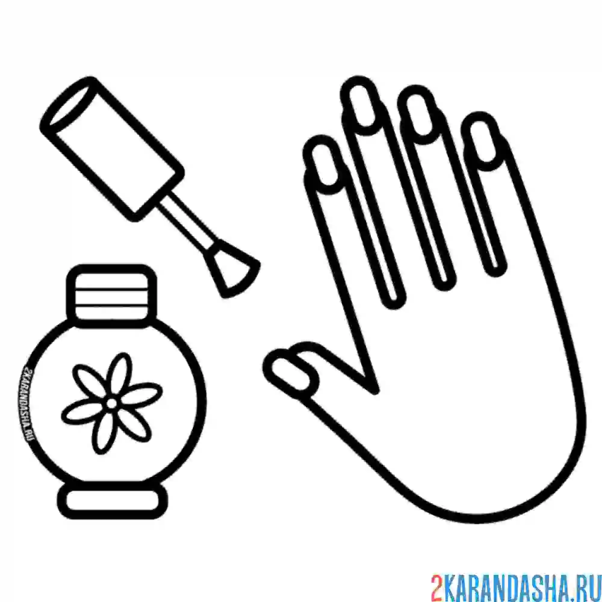 Раскраска лак для ногтей