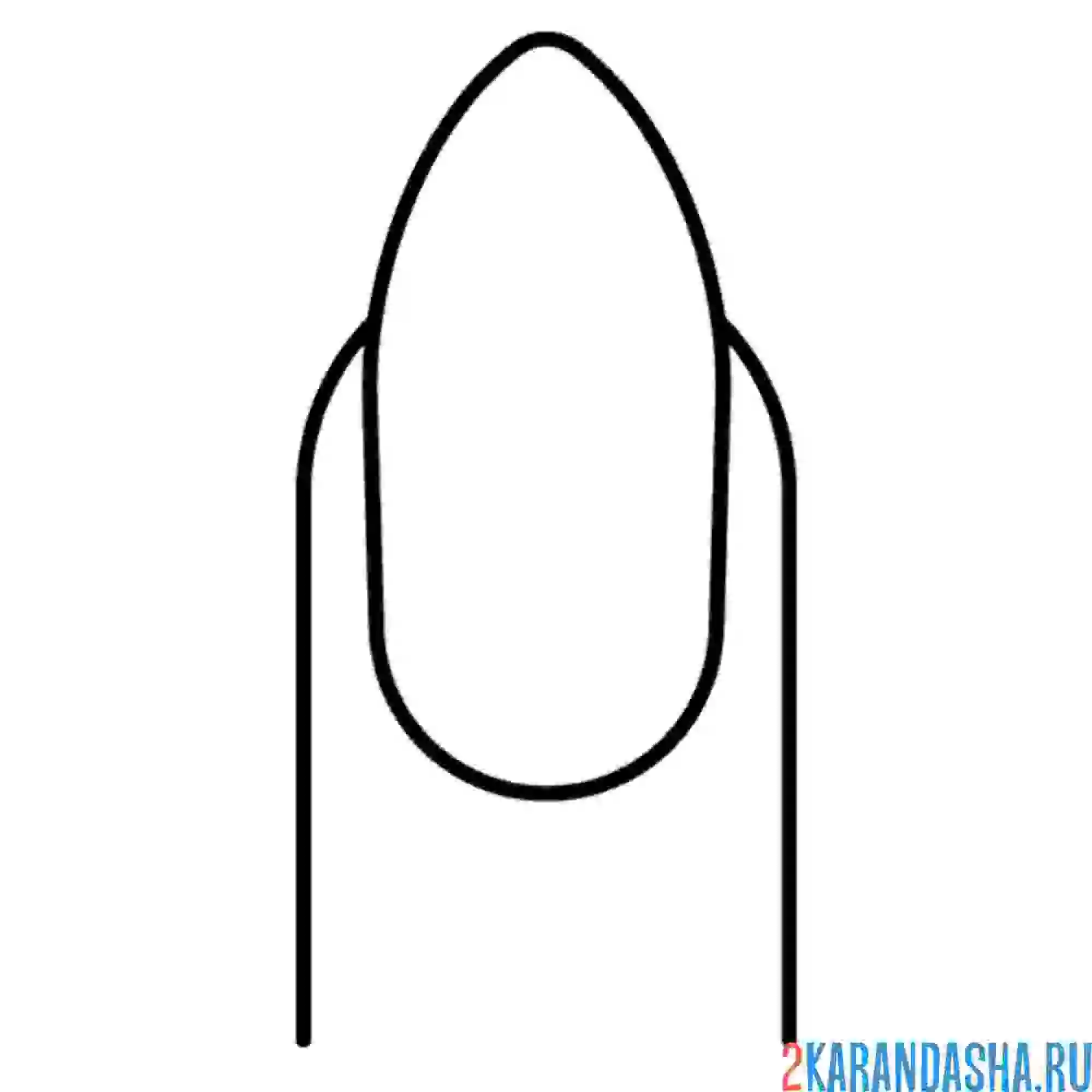 Раскраска ноготь миндалевидной формы