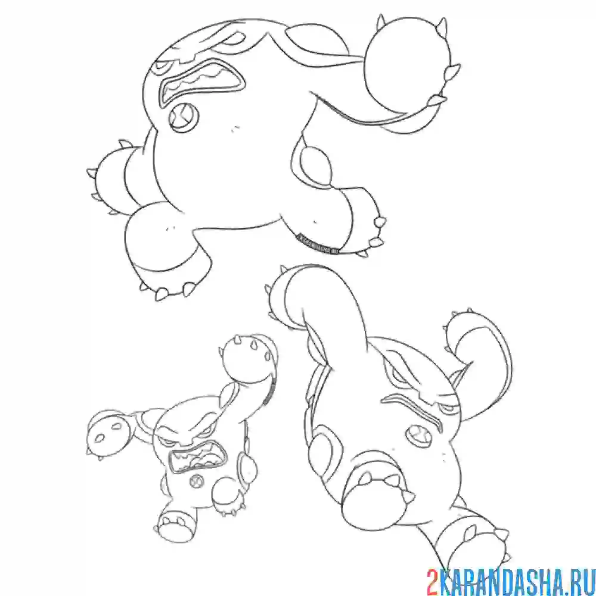 Раскраска три ядра бен 10