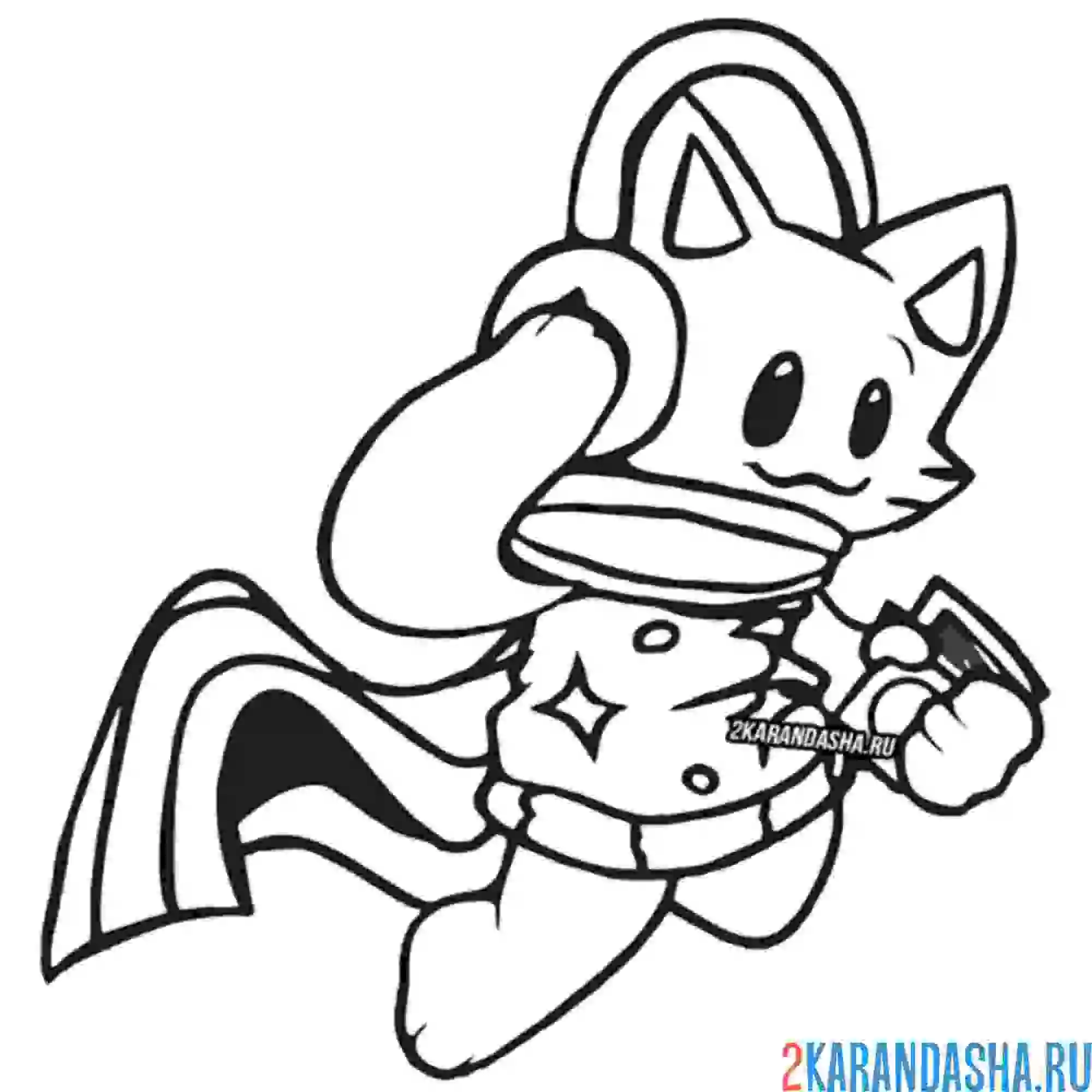 Раскраска нян кэт в наушниках