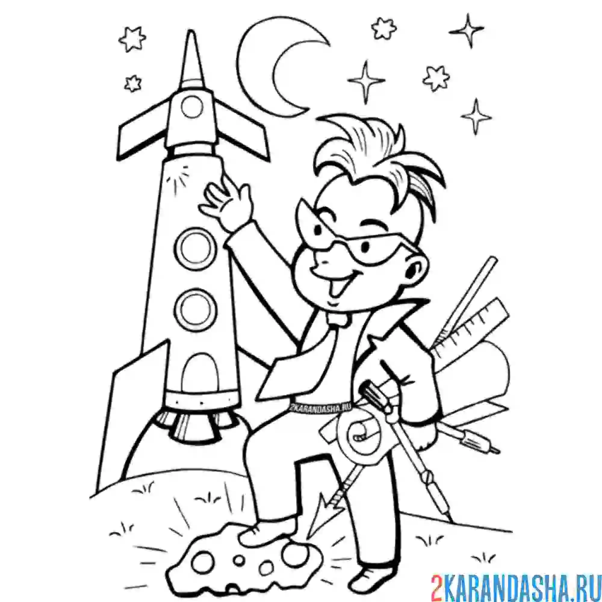 Раскраска слишком умный знайка