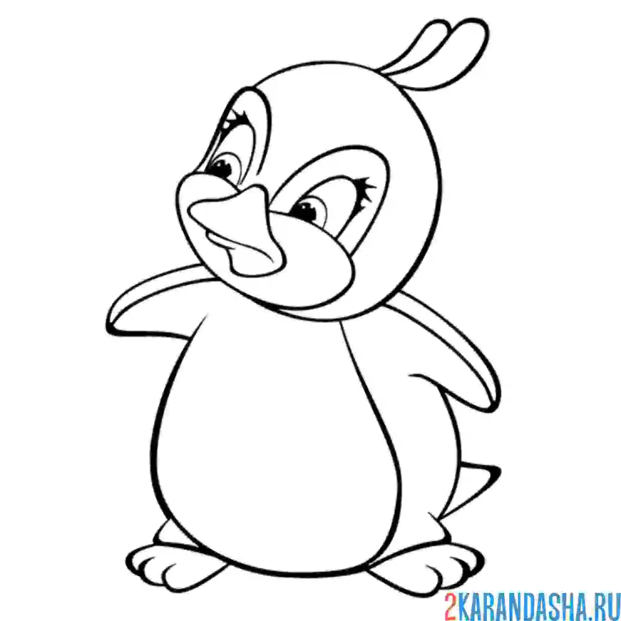 Раскраска пингвин милашка