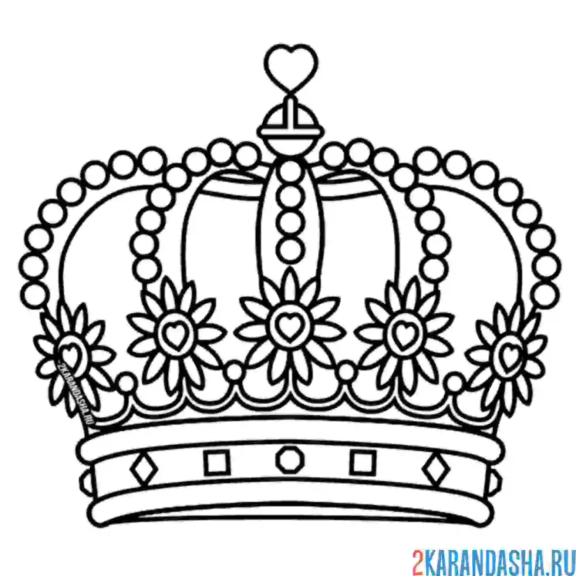 Раскраска дорогая королевская корона