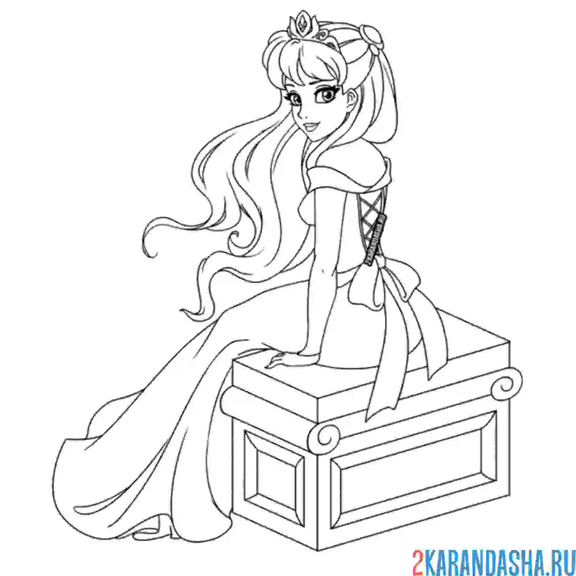 Раскраска красивая принцесса в короне
