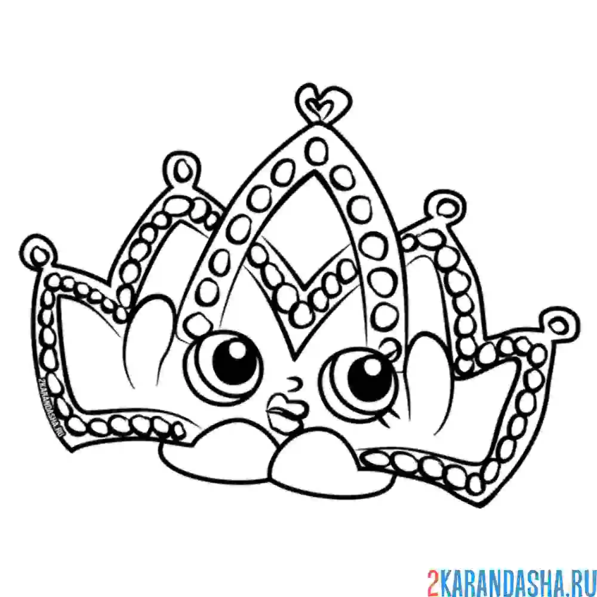Раскраска корона шопкинс