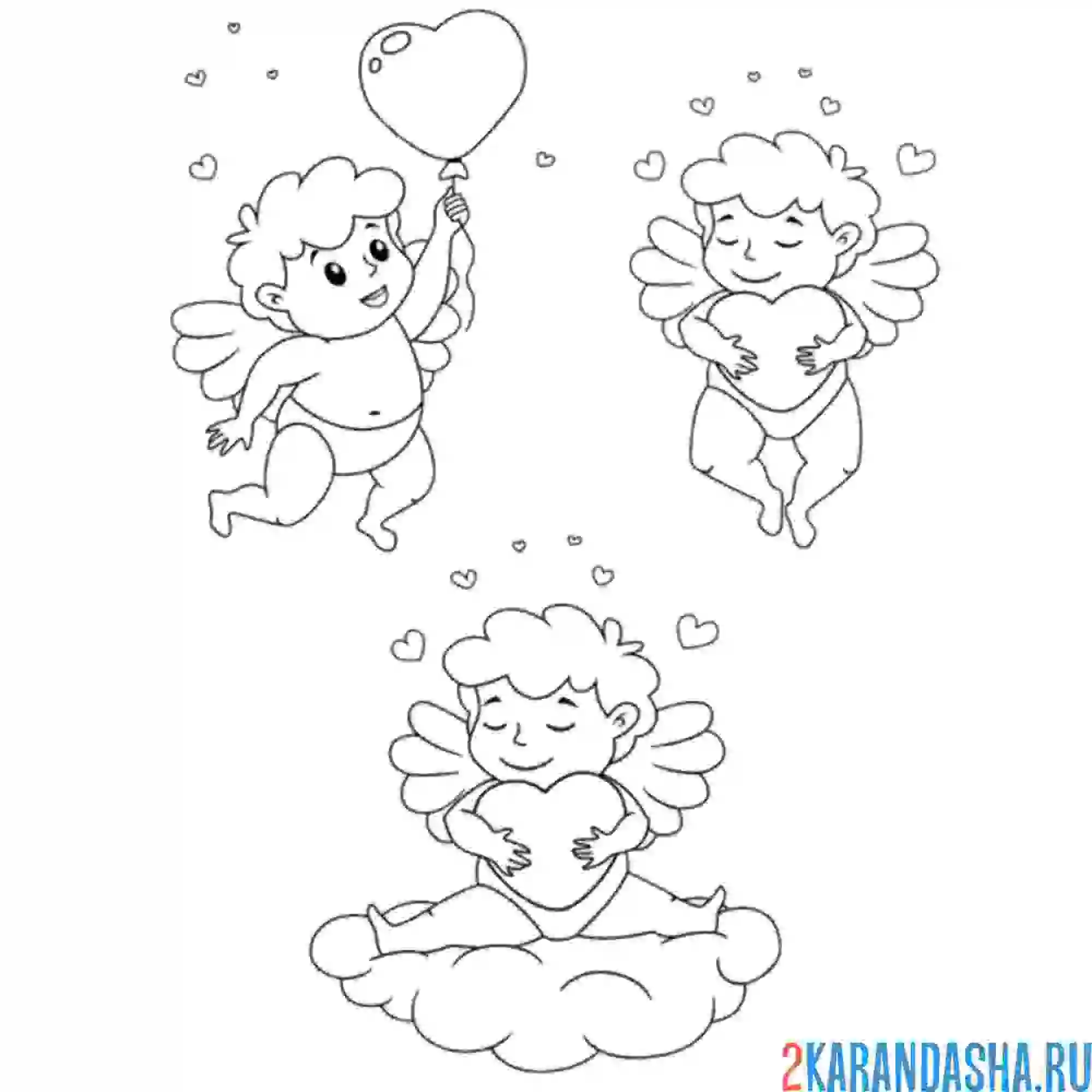 Раскраска три ангела