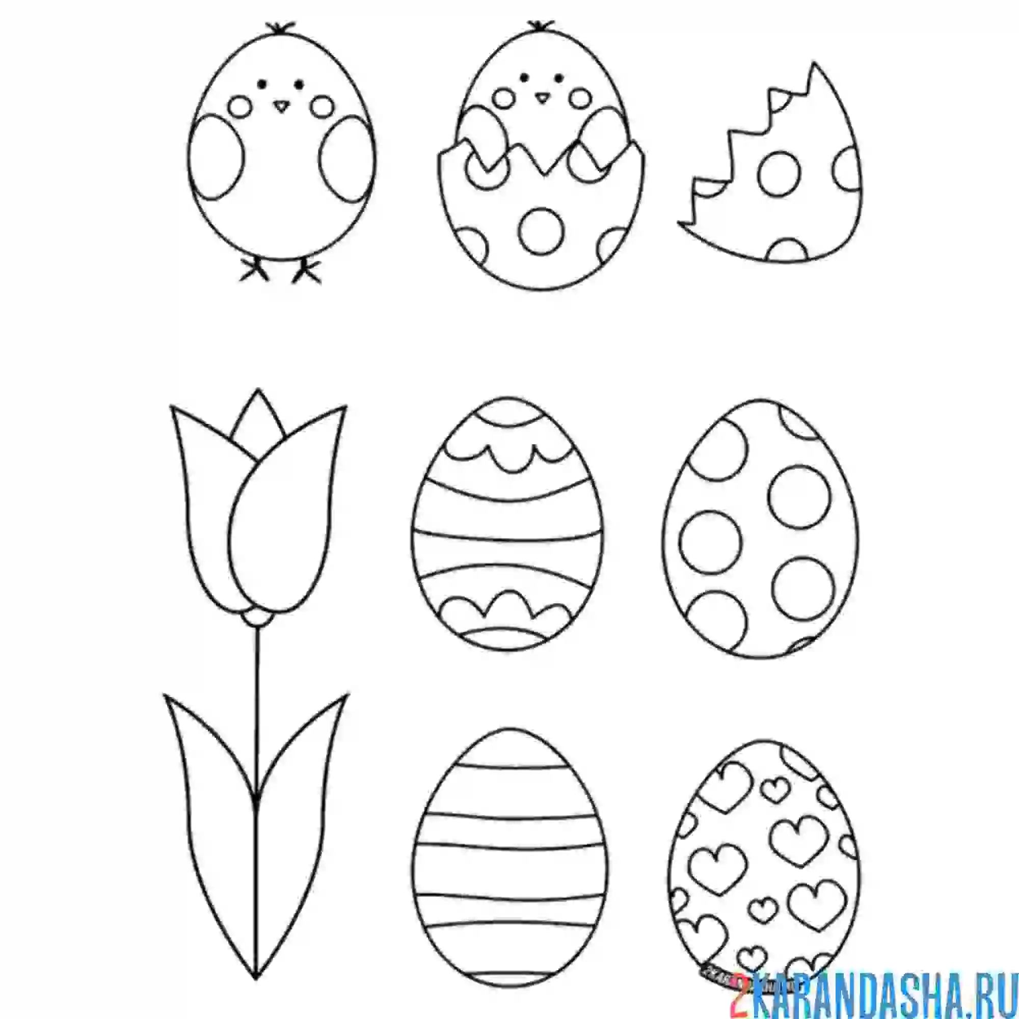 Раскраска тюльпаны на пасху