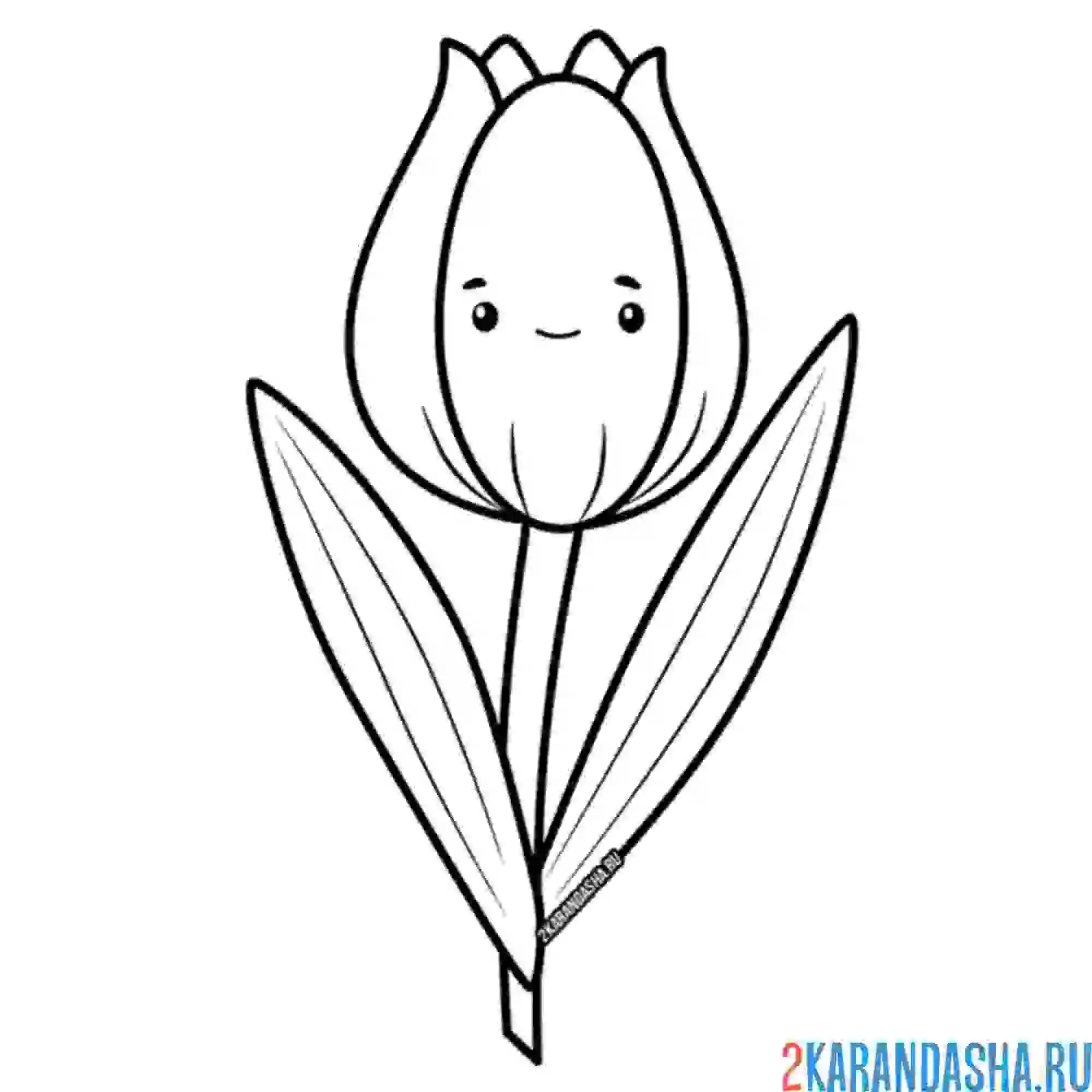 Раскраска тюльпан с глазками