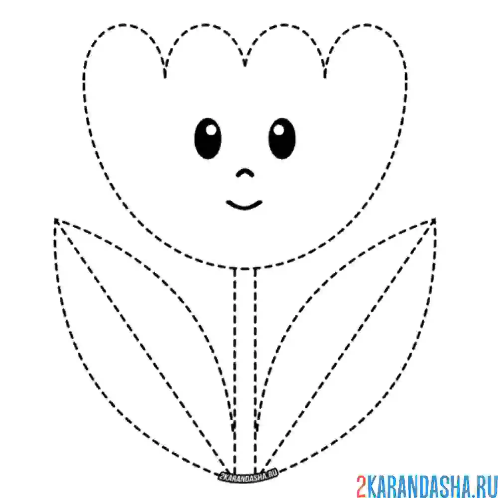 Раскраска тюльпан по линиям