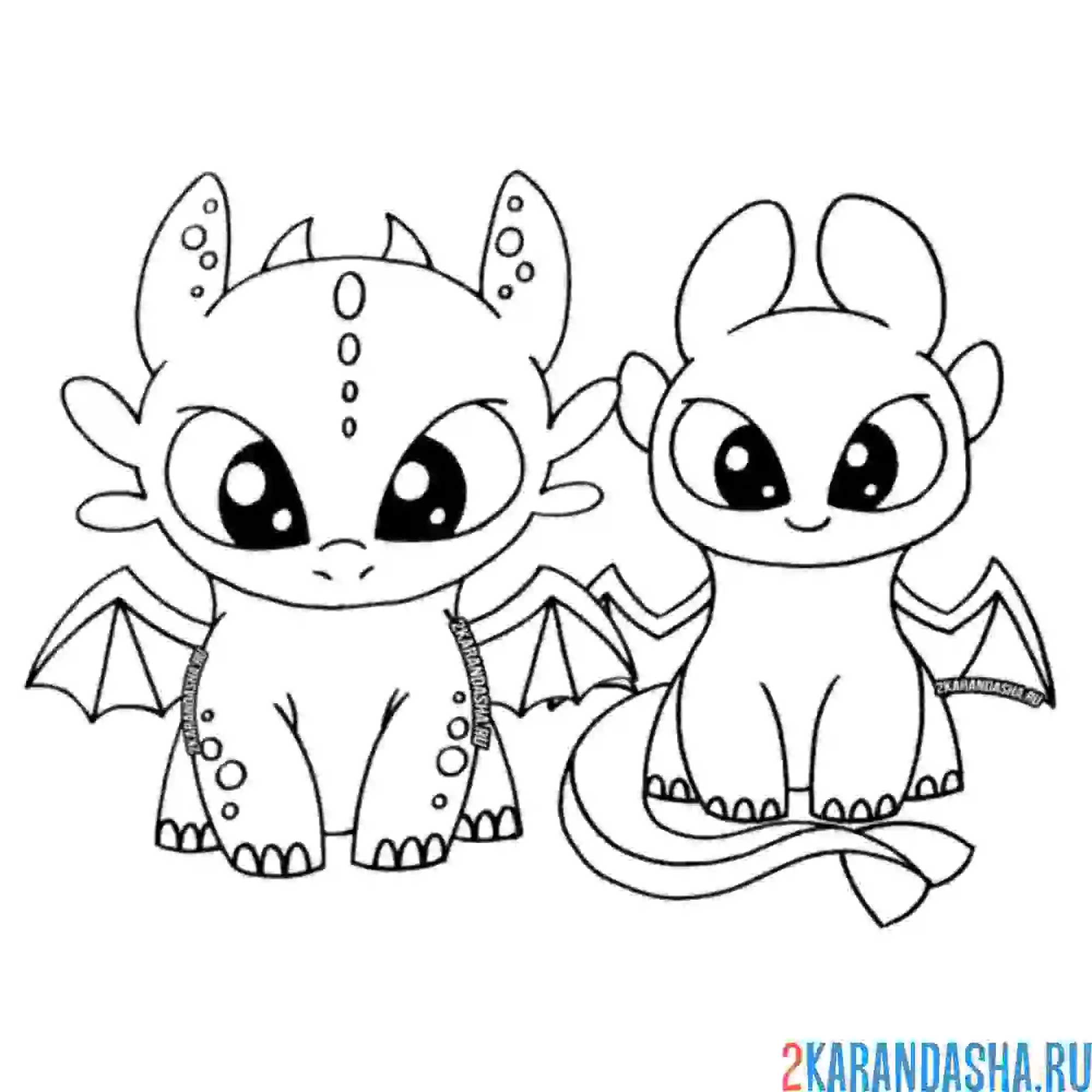 Раскраска беззубик и дневная фурия хорошая пара