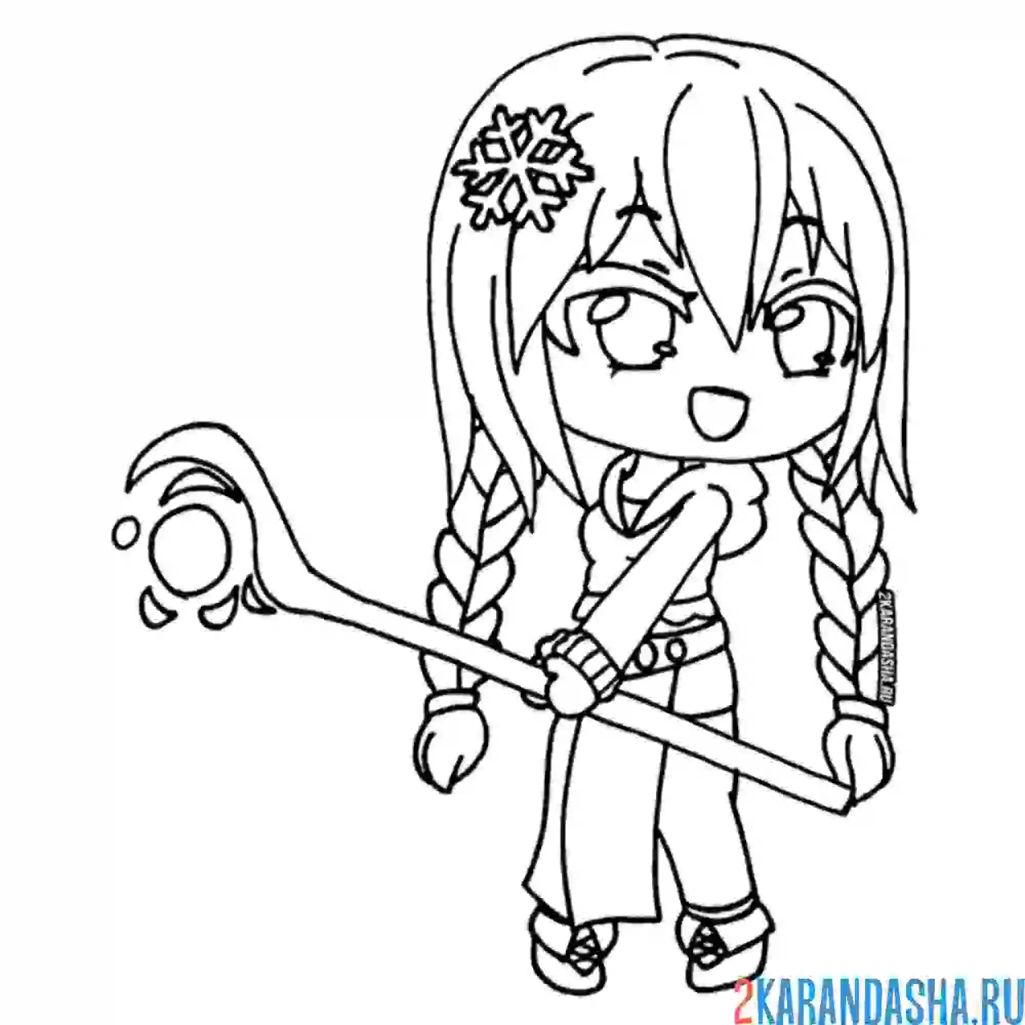 Раскраска аниме зима гача лайф