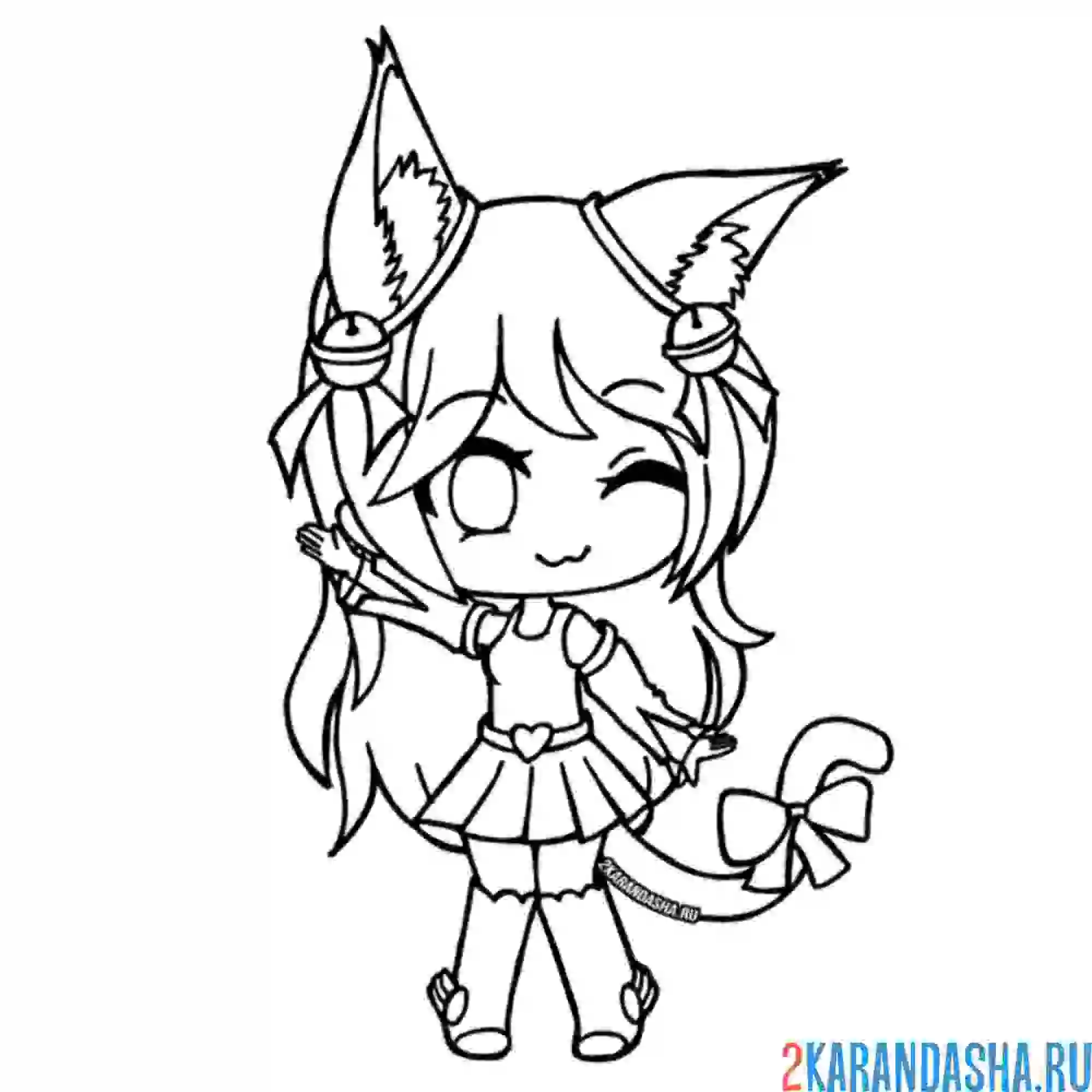 Раскраска аниме костюм гача лайф