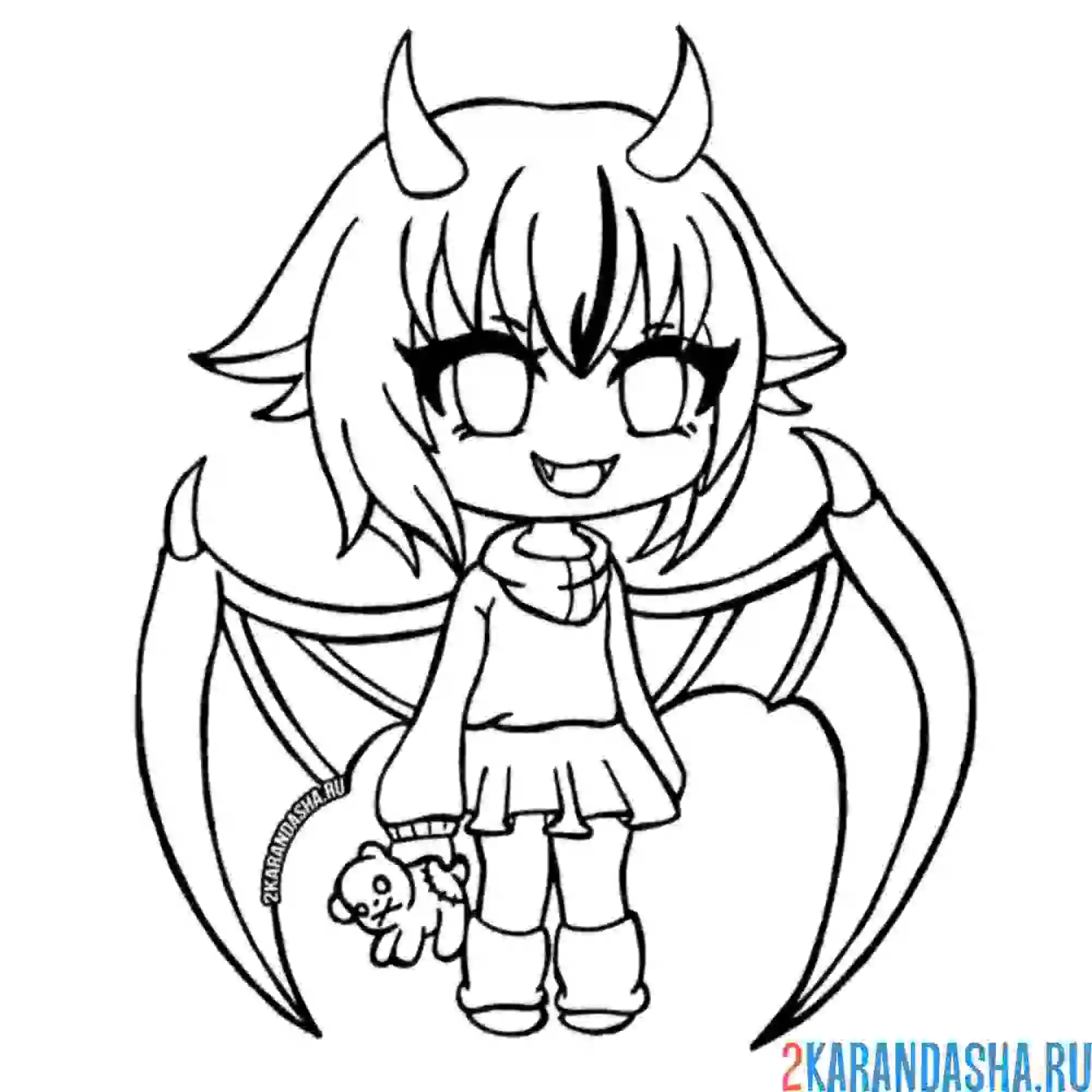 Раскраска гача лайф летучая мышь