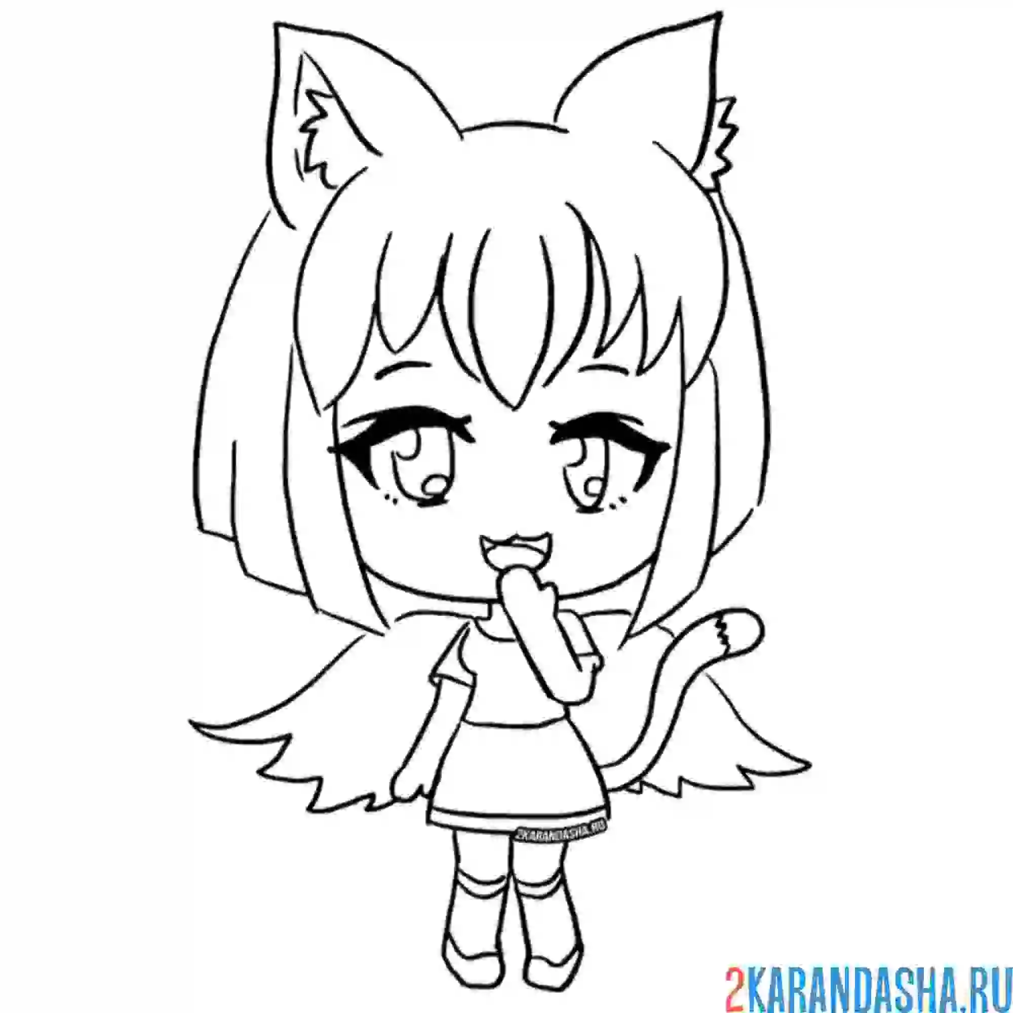 Раскраска гача лайф с крыльями ангелочка