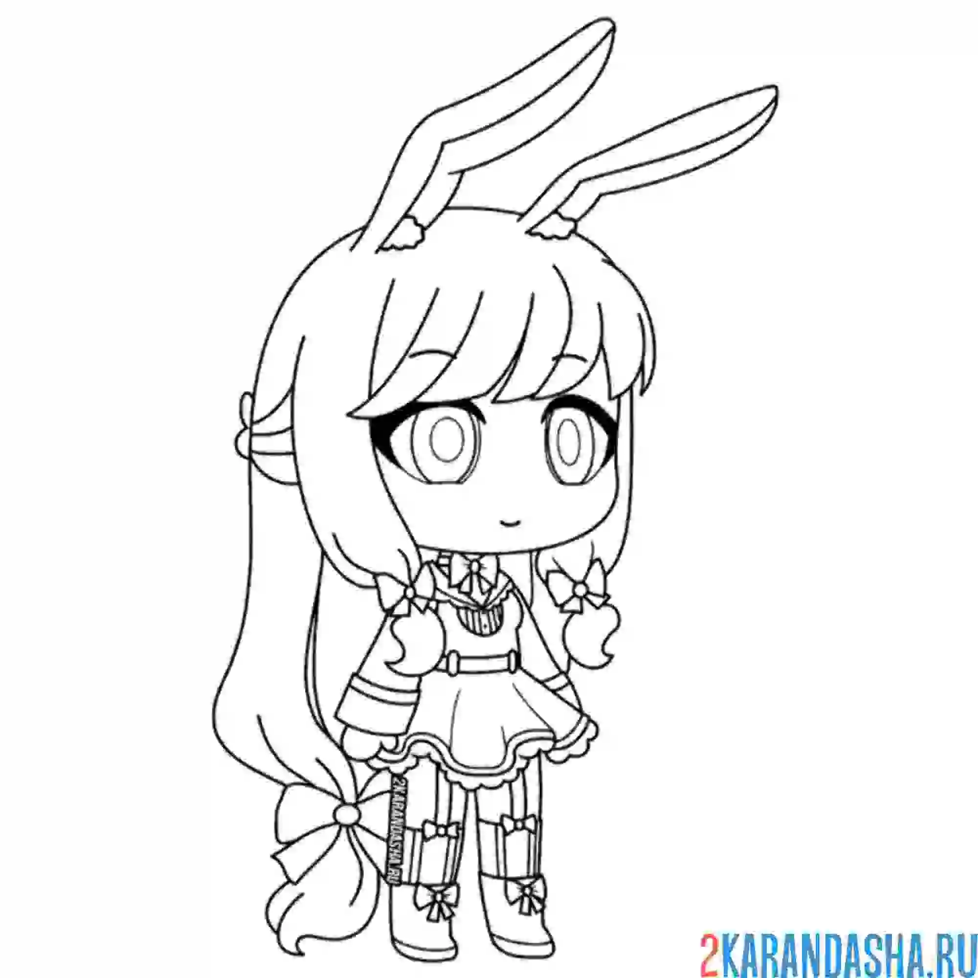 Раскраска гача лайф аниме с ушками