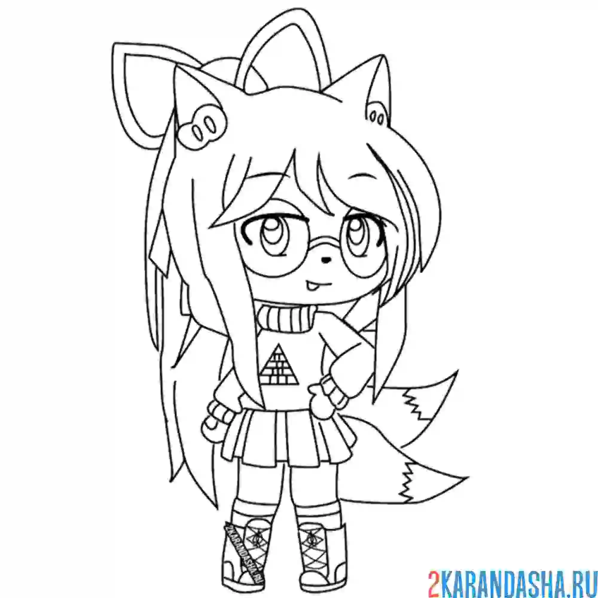 Раскраска гача лайф красотка