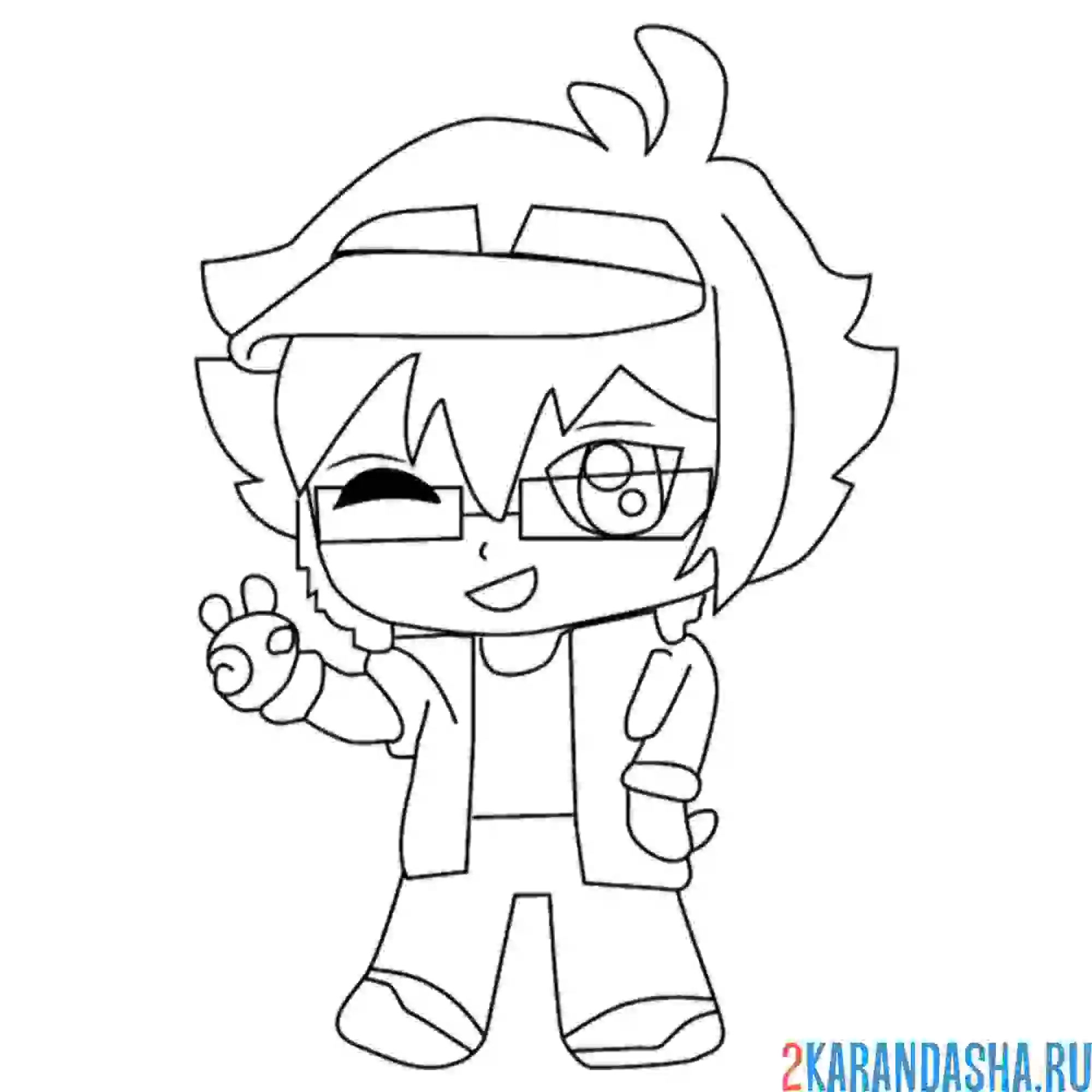 Раскраска гача лайф мальчик