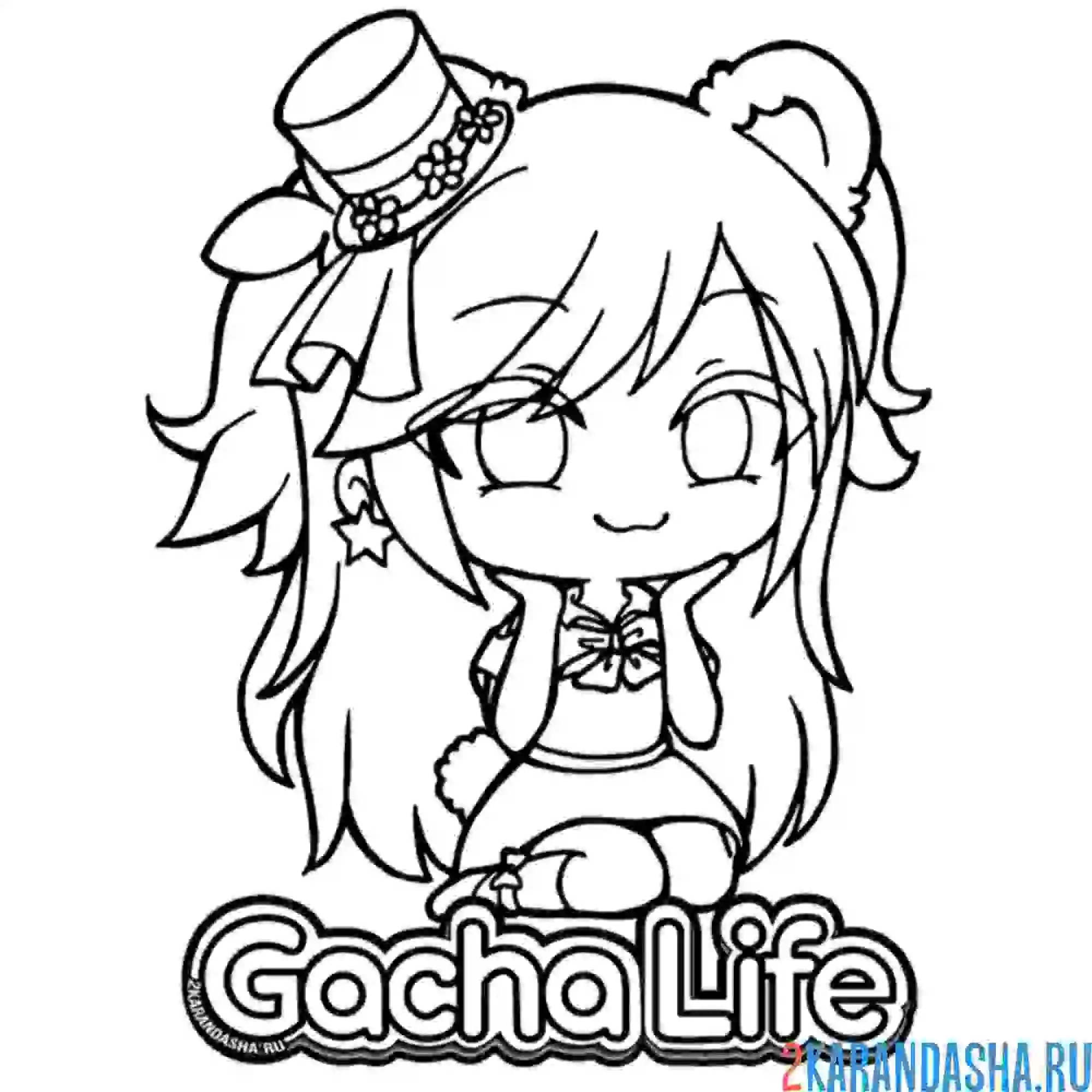 Раскраска гача лайф милашка
