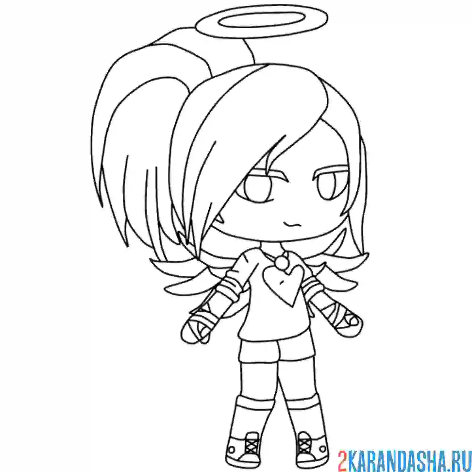 Раскраска гача лайф ангелочек