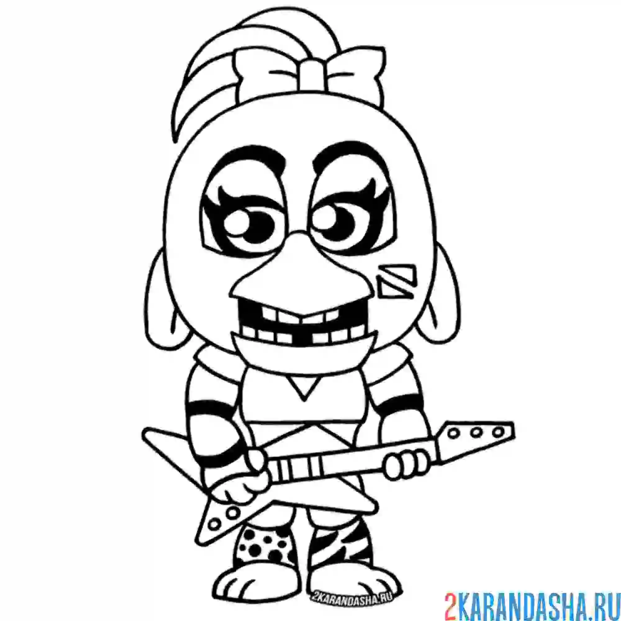 Раскраска глэмрок чика фнаф 9