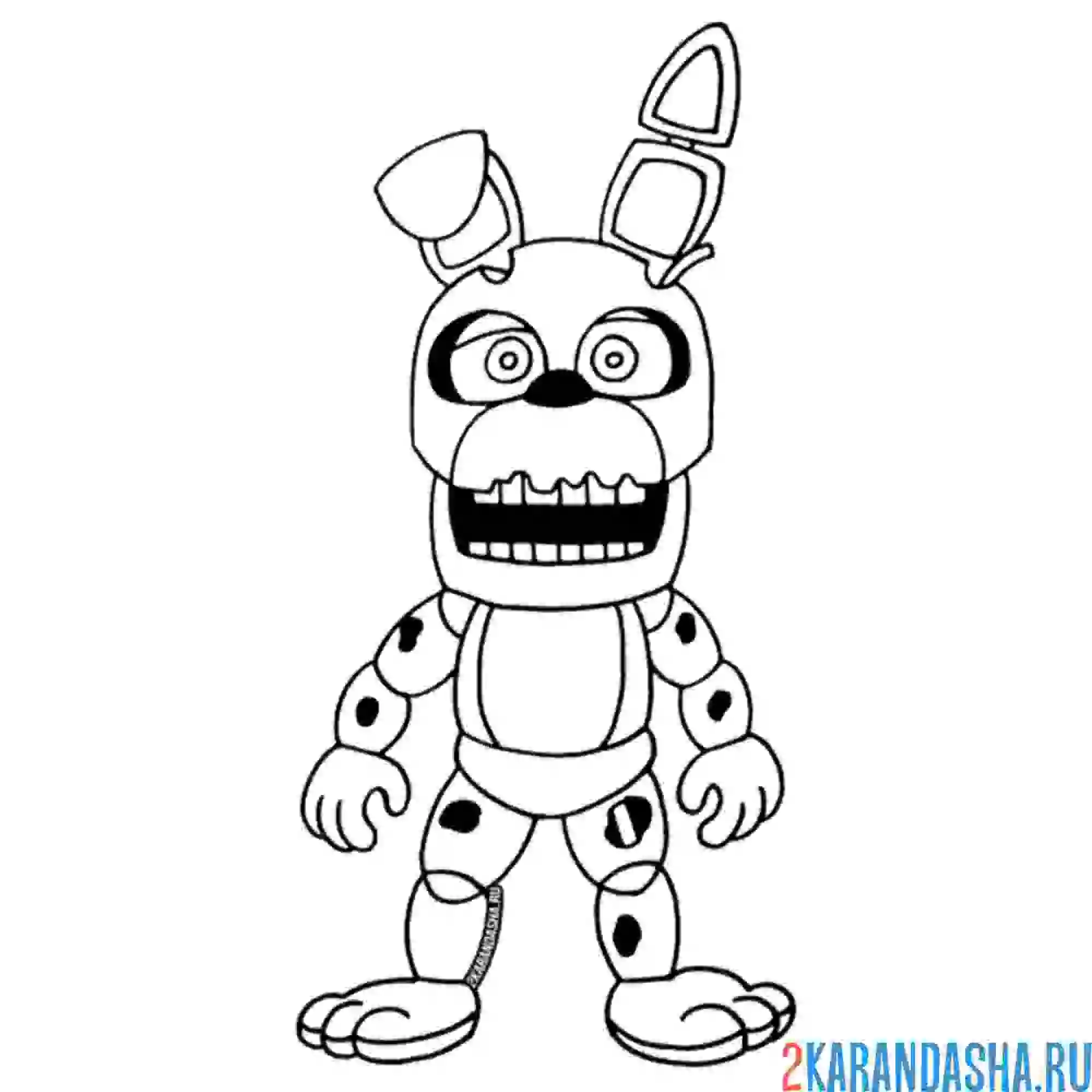 Раскраска бонни спрингтрап фнаф 9