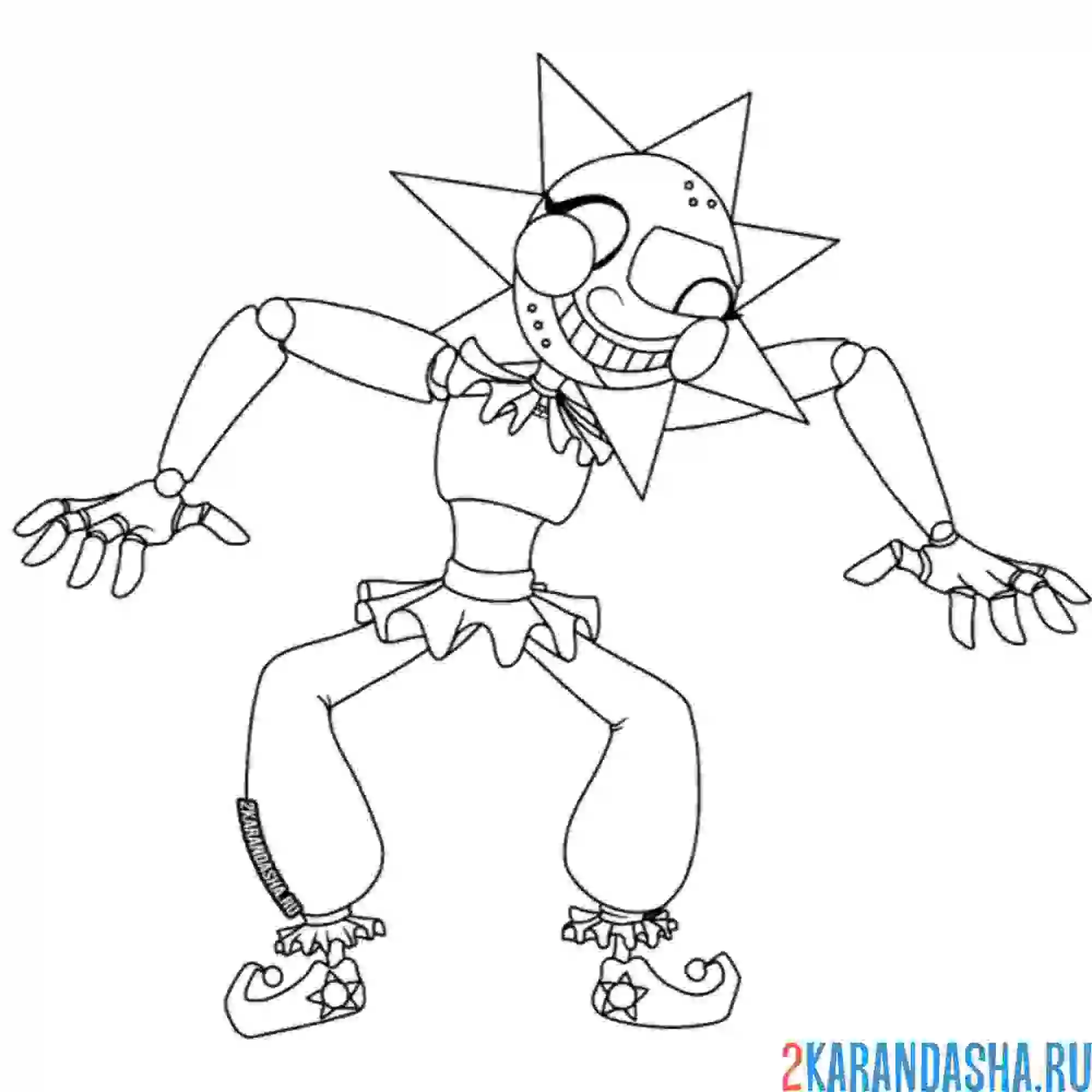 Раскраска daycare attendant воспитатель солнце фнаф 9