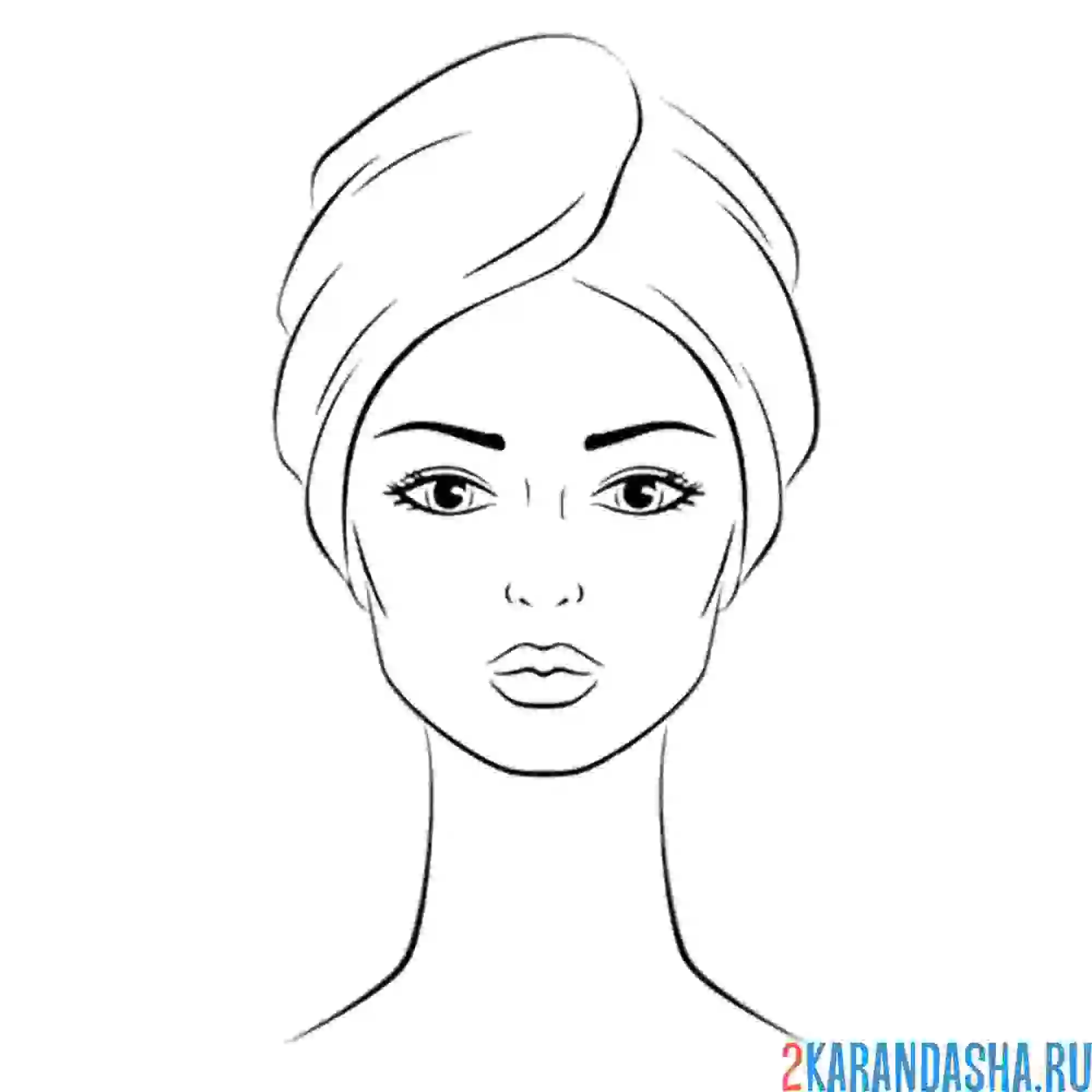 Раскраска девушка для макияжа губ